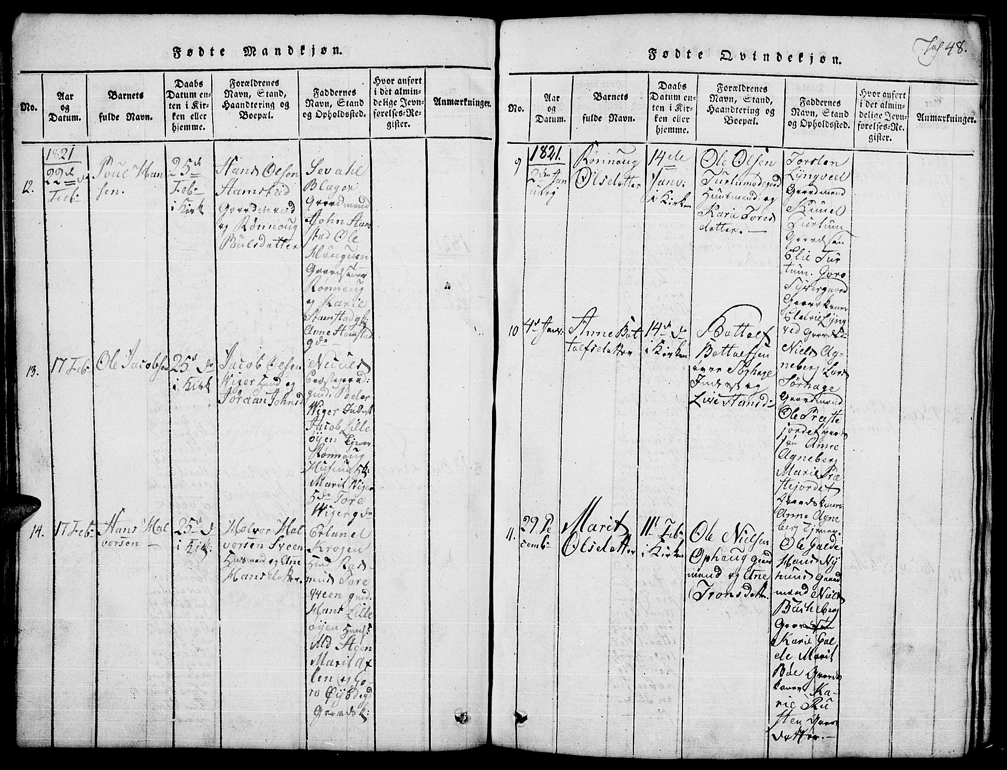 Lom prestekontor, SAH/PREST-070/L/L0001: Parish register (copy) no. 1, 1815-1836, p. 48