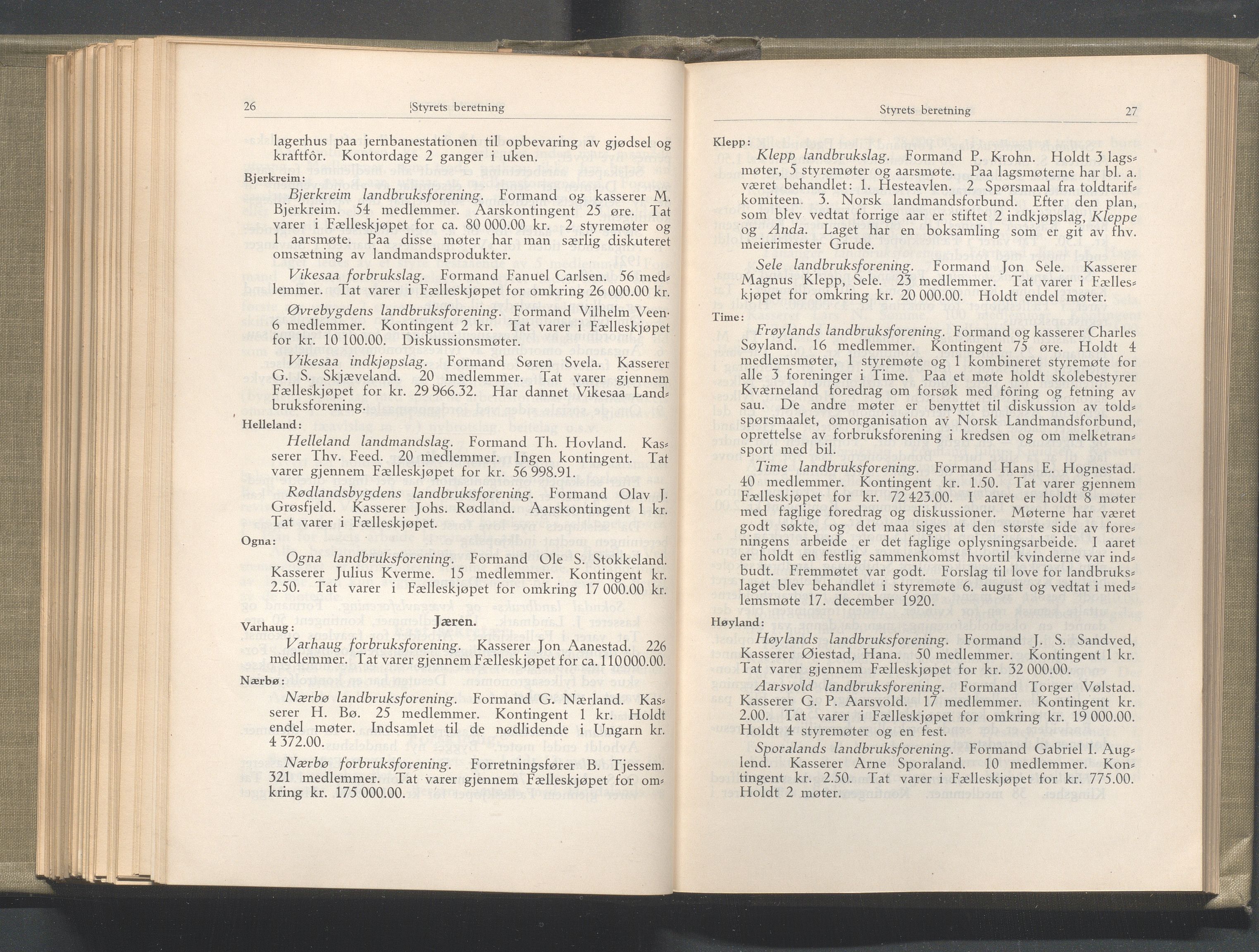 Rogaland fylkeskommune - Fylkesrådmannen , IKAR/A-900/A/Aa/Aaa/L0040: Møtebok , 1921, p. 26-27