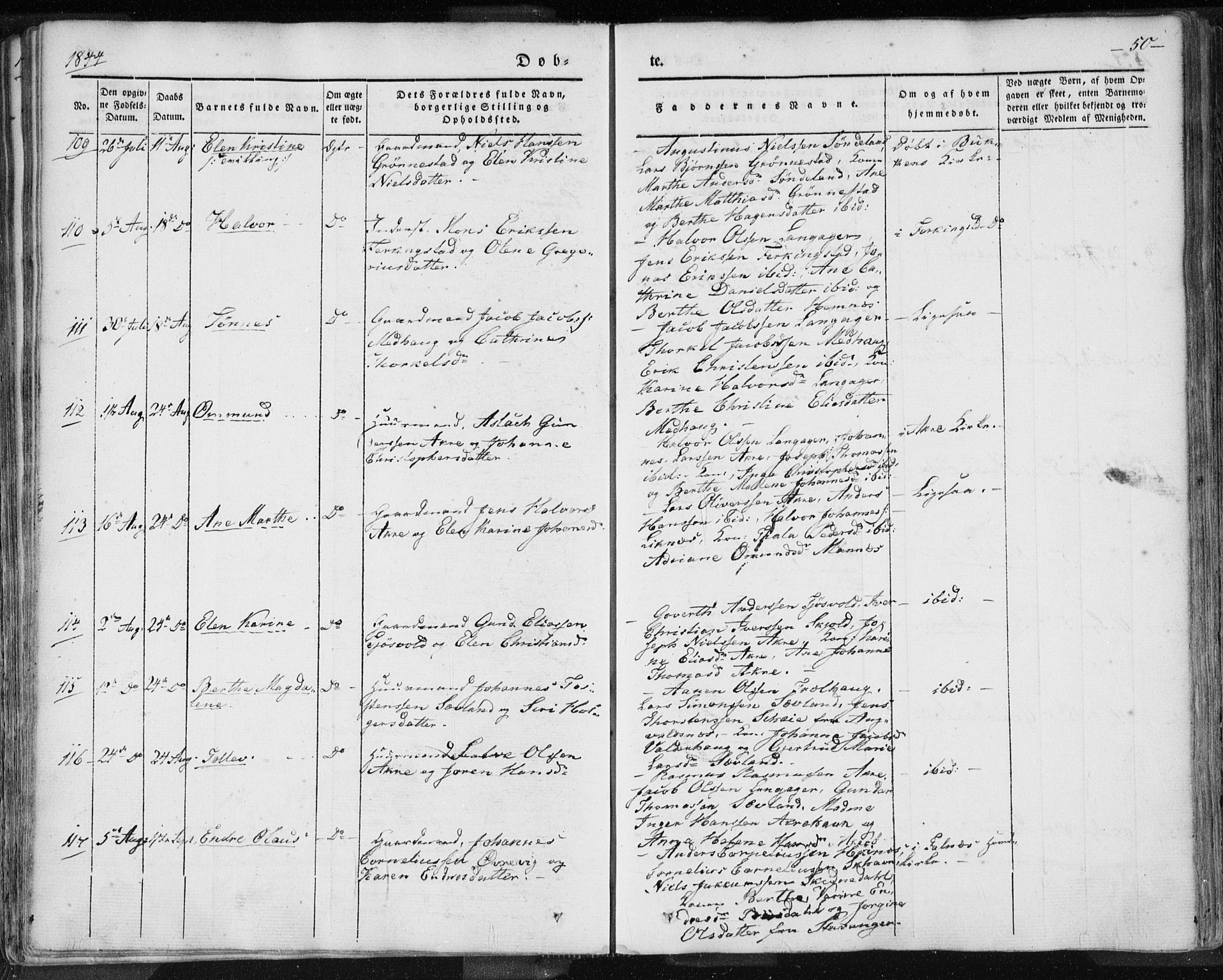 Skudenes sokneprestkontor, AV/SAST-A -101849/H/Ha/Haa/L0002: Parish register (official) no. A 2.1, 1841-1846, p. 50