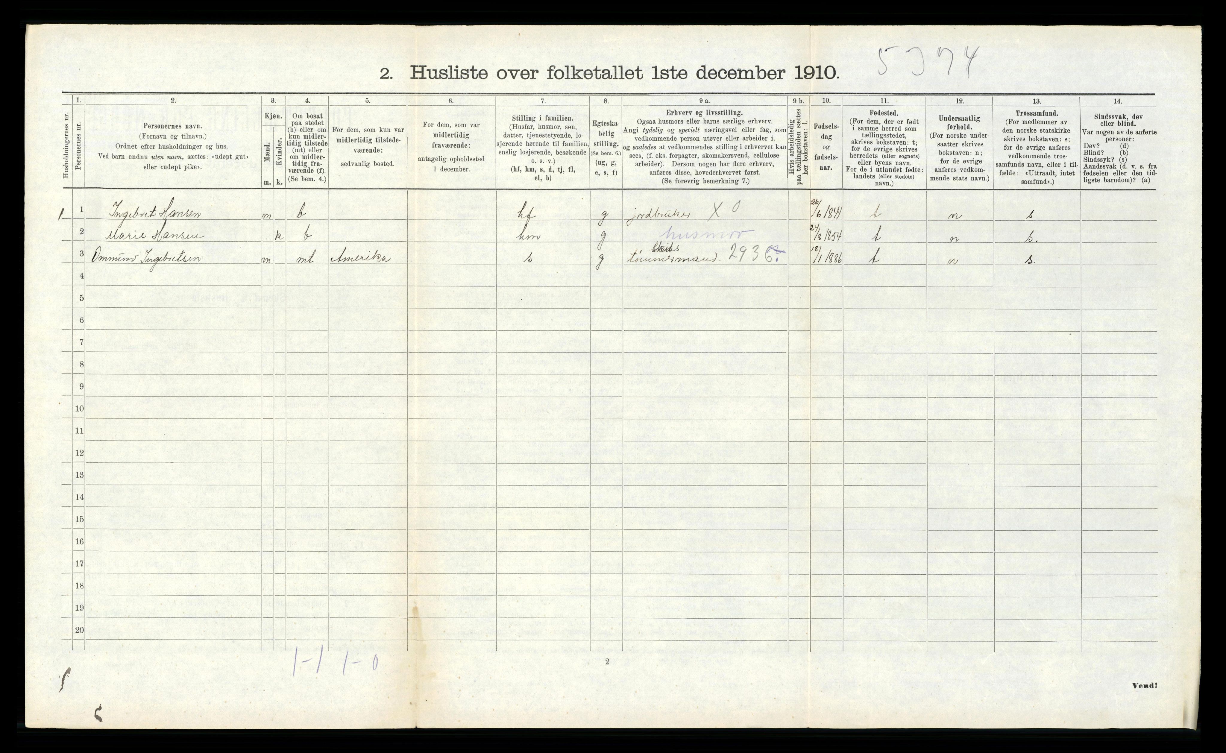 RA, 1910 census for Fjære, 1910, p. 1478