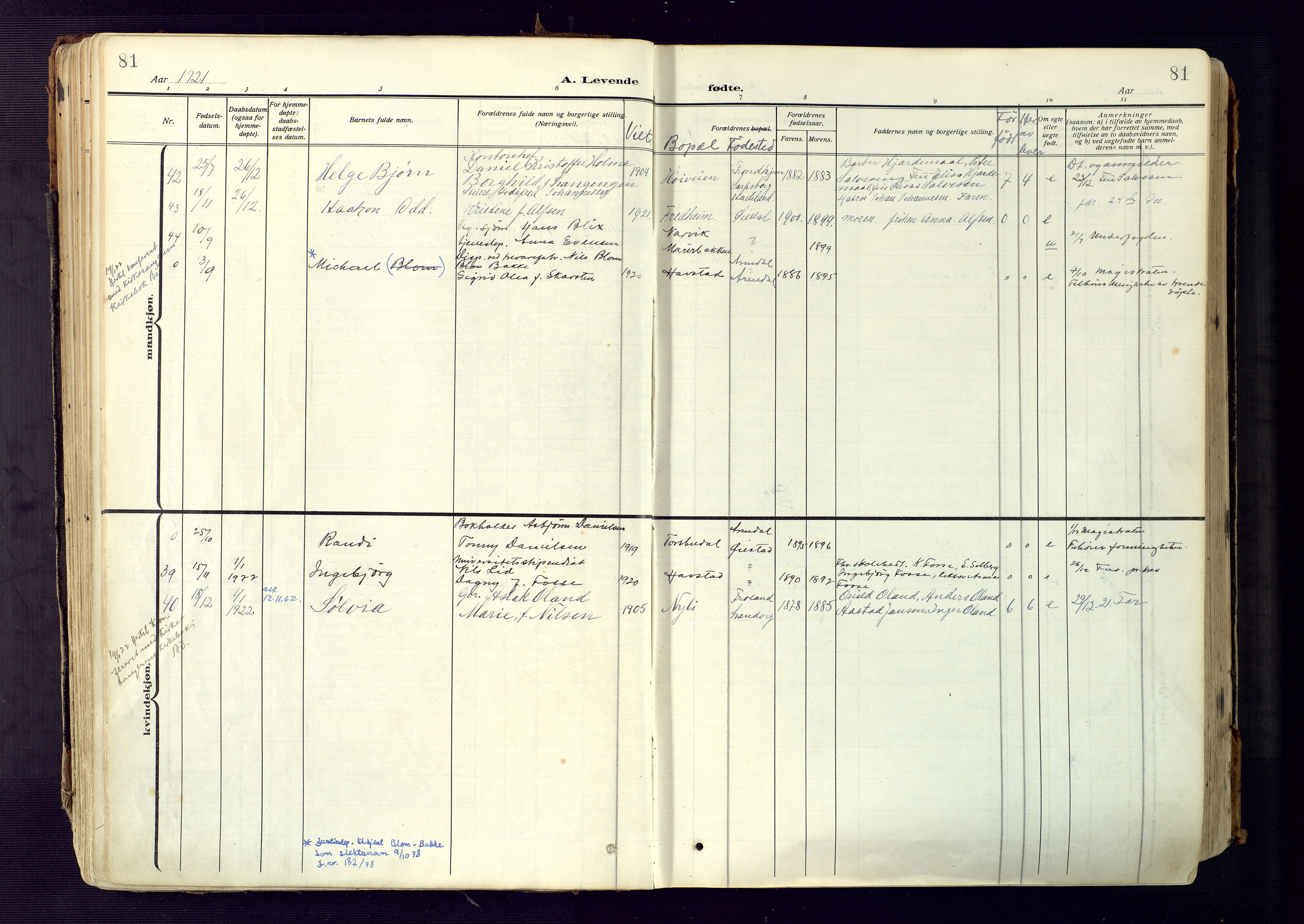 Barbu sokneprestkontor, SAK/1111-0003/F/Fa/L0006: Parish register (official) no. A 6, 1910-1929, p. 81