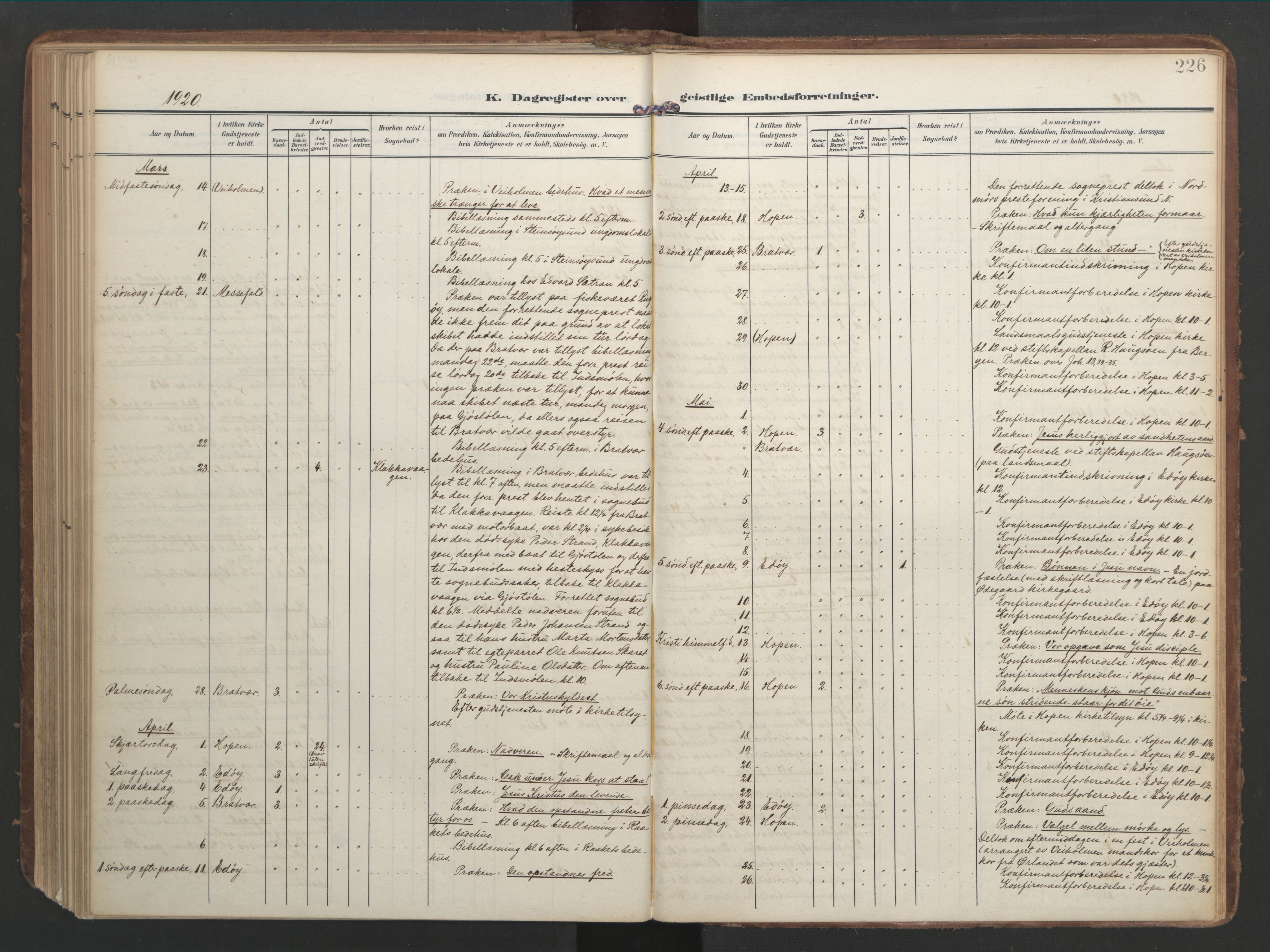 Ministerialprotokoller, klokkerbøker og fødselsregistre - Møre og Romsdal, SAT/A-1454/583/L0955: Parish register (official) no. 583A02, 1907-1926, p. 226