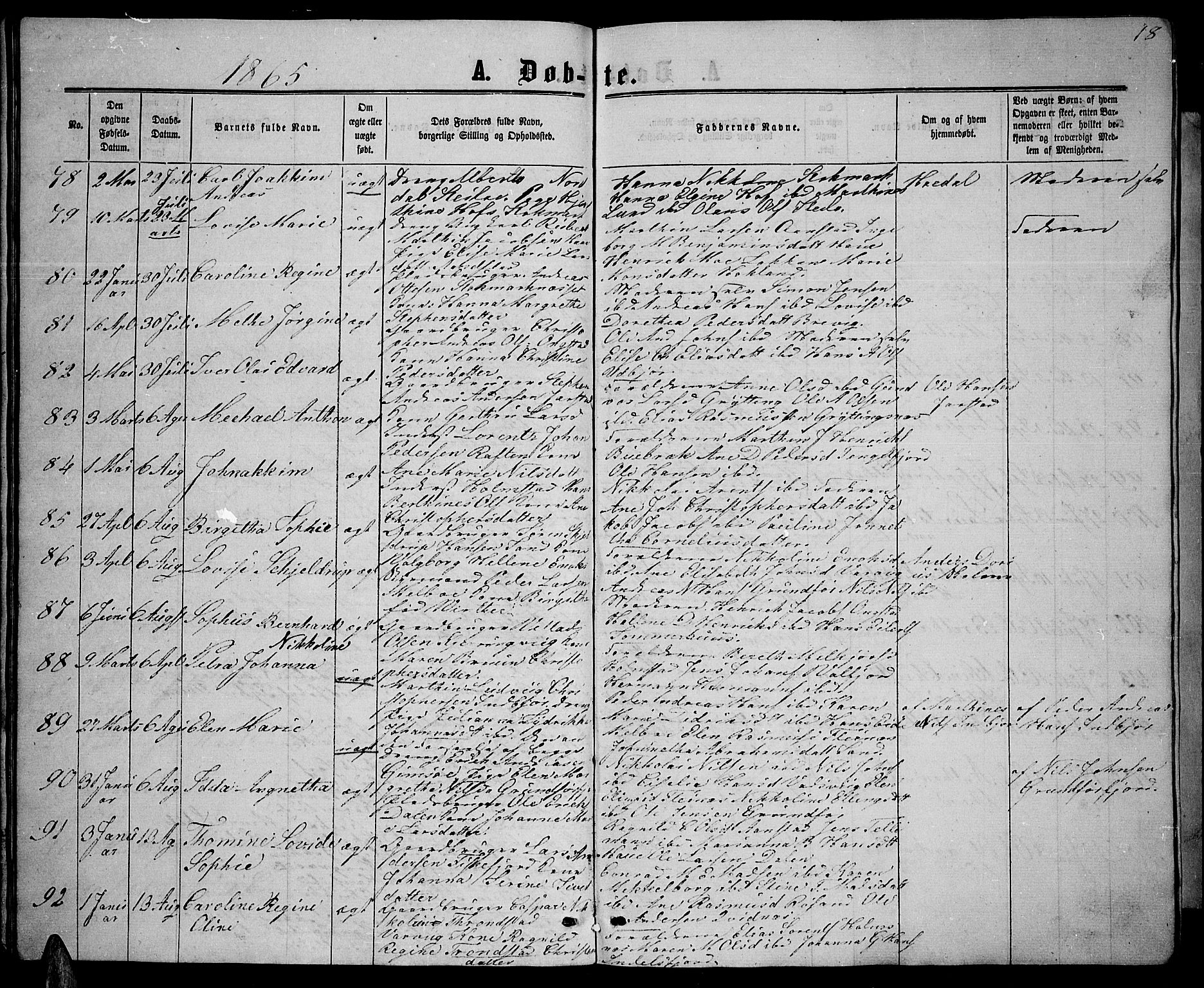 Ministerialprotokoller, klokkerbøker og fødselsregistre - Nordland, AV/SAT-A-1459/888/L1266: Parish register (copy) no. 888C04, 1864-1877, p. 18