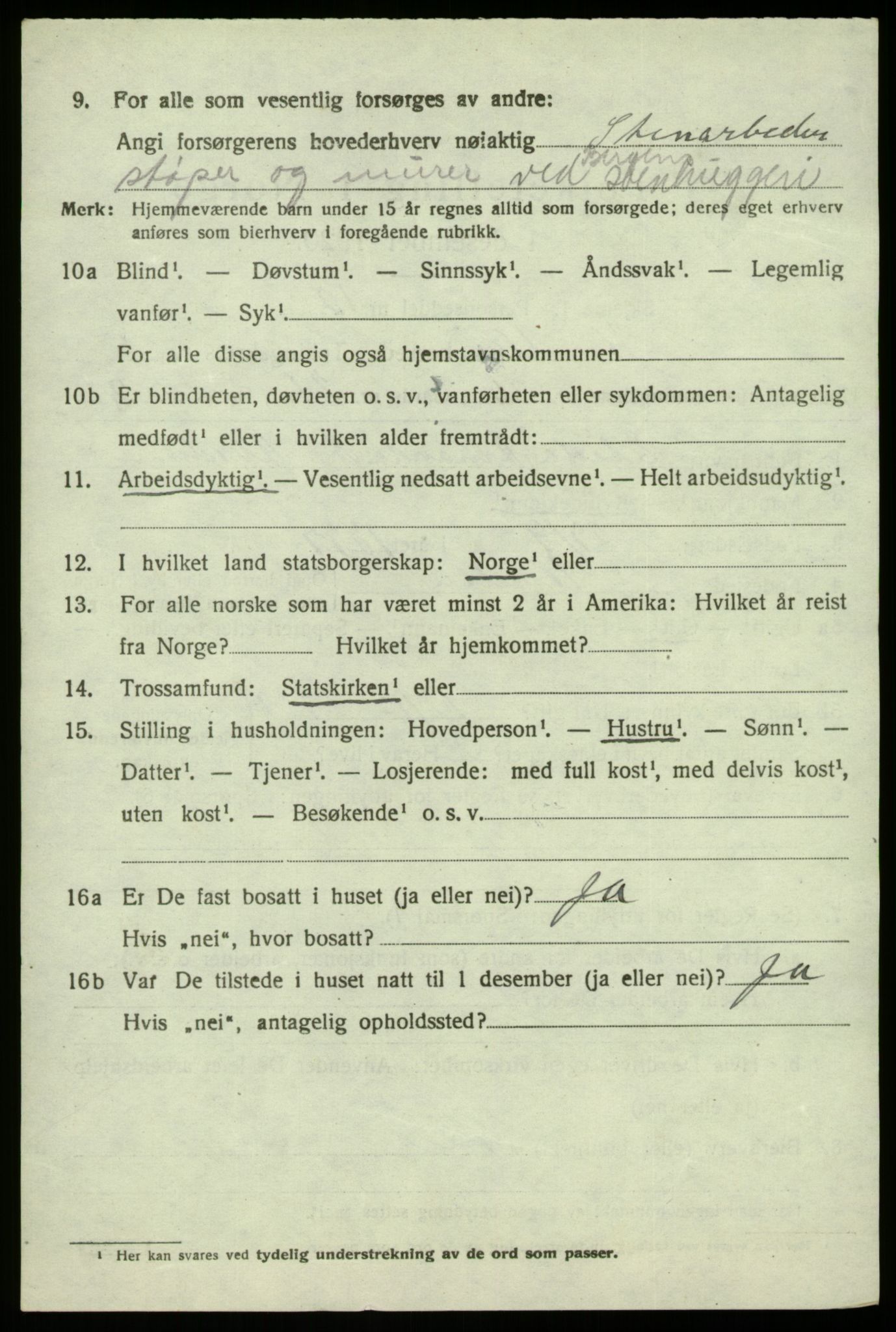 SAB, 1920 census for Herdla, 1920, p. 4354