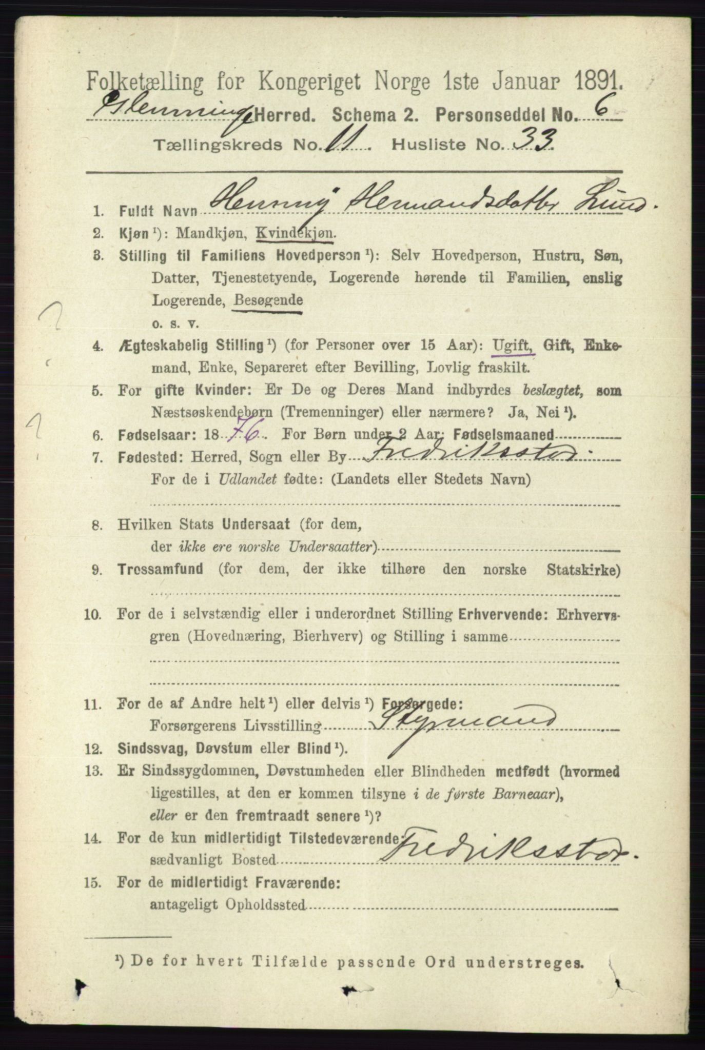 RA, 1891 census for 0132 Glemmen, 1891, p. 10789