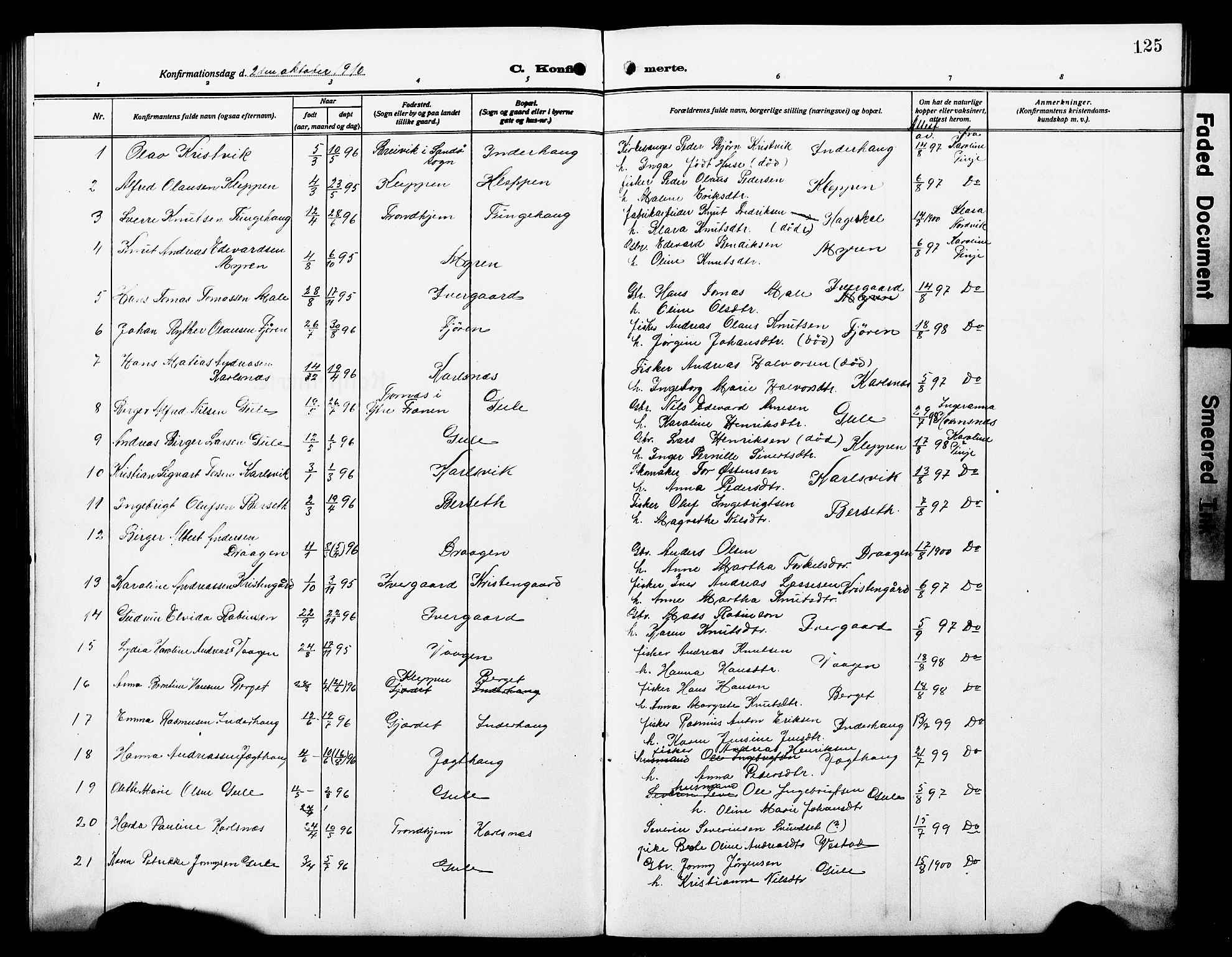 Ministerialprotokoller, klokkerbøker og fødselsregistre - Møre og Romsdal, SAT/A-1454/566/L0774: Parish register (copy) no. 566C03, 1910-1929, p. 125