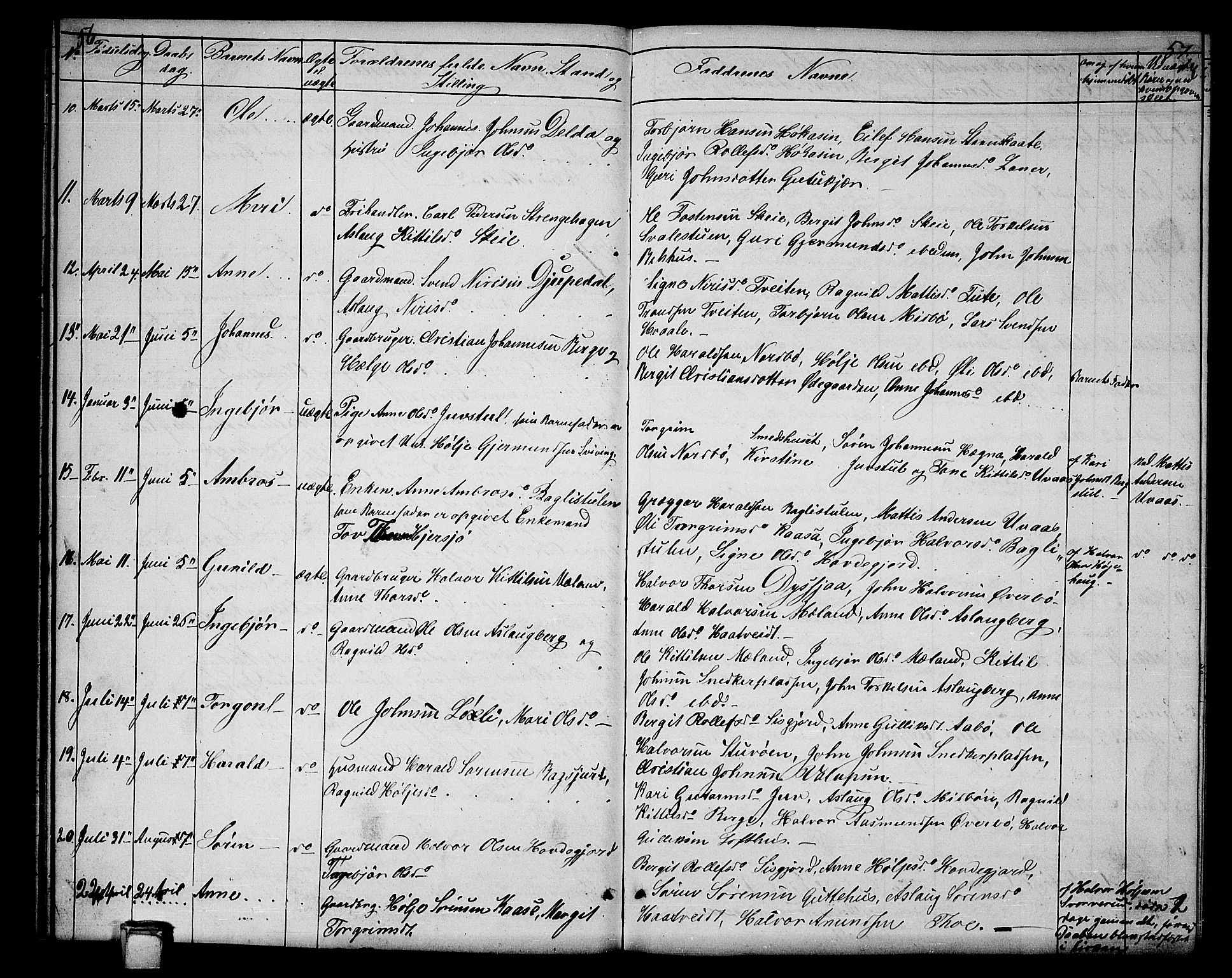 Hjartdal kirkebøker, SAKO/A-270/G/Ga/L0002: Parish register (copy) no. I 2, 1854-1888, p. 56-57