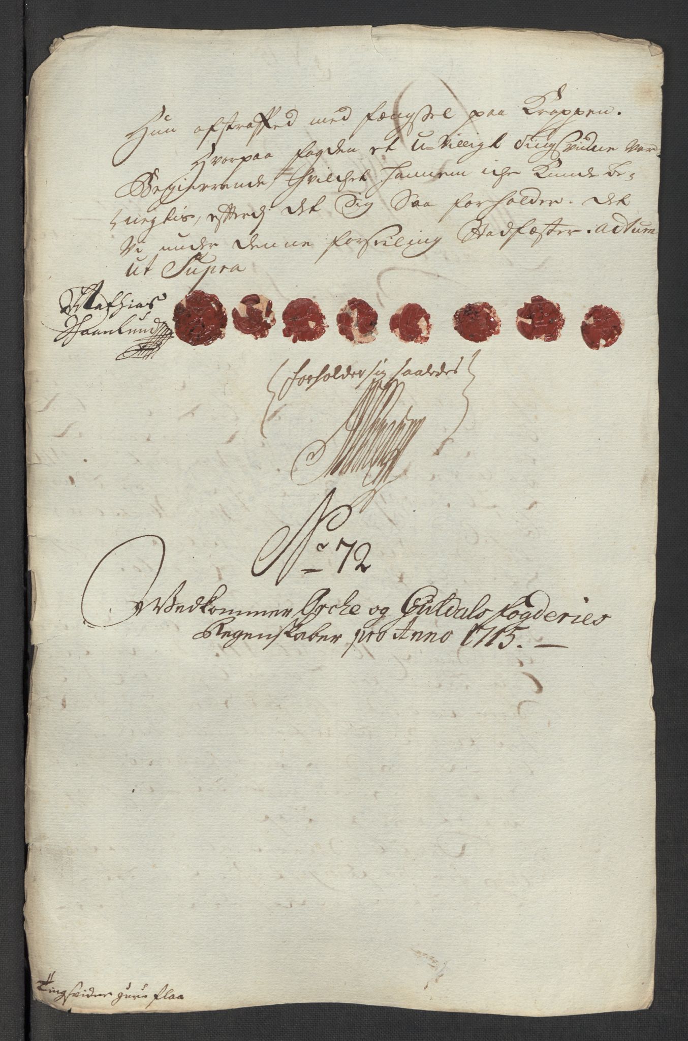 Rentekammeret inntil 1814, Reviderte regnskaper, Fogderegnskap, RA/EA-4092/R60/L3966: Fogderegnskap Orkdal og Gauldal, 1715, p. 496