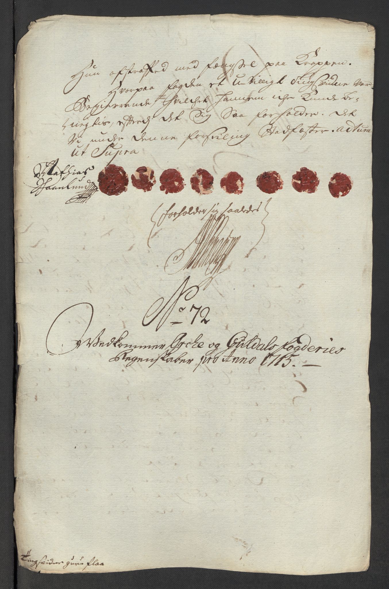 Rentekammeret inntil 1814, Reviderte regnskaper, Fogderegnskap, AV/RA-EA-4092/R60/L3966: Fogderegnskap Orkdal og Gauldal, 1715, p. 496