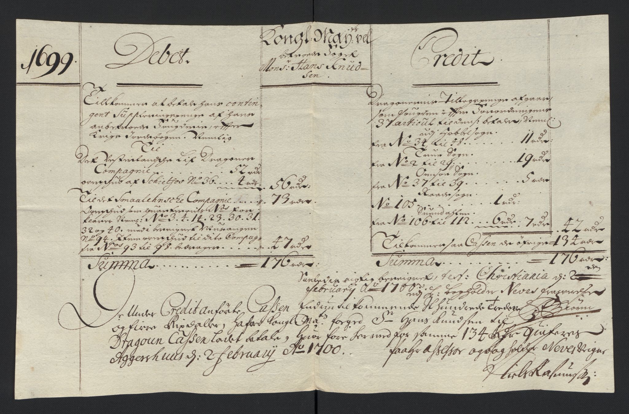 Rentekammeret inntil 1814, Reviderte regnskaper, Fogderegnskap, AV/RA-EA-4092/R04/L0128: Fogderegnskap Moss, Onsøy, Tune, Veme og Åbygge, 1699, p. 124