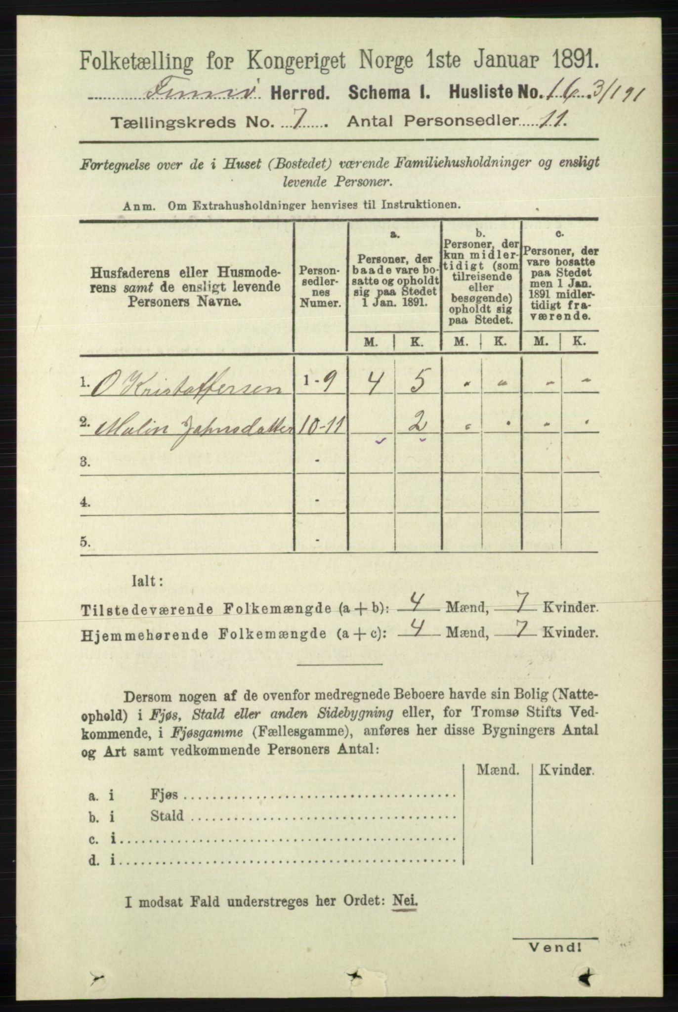 RA, 1891 census for 1141 Finnøy, 1891, p. 1502