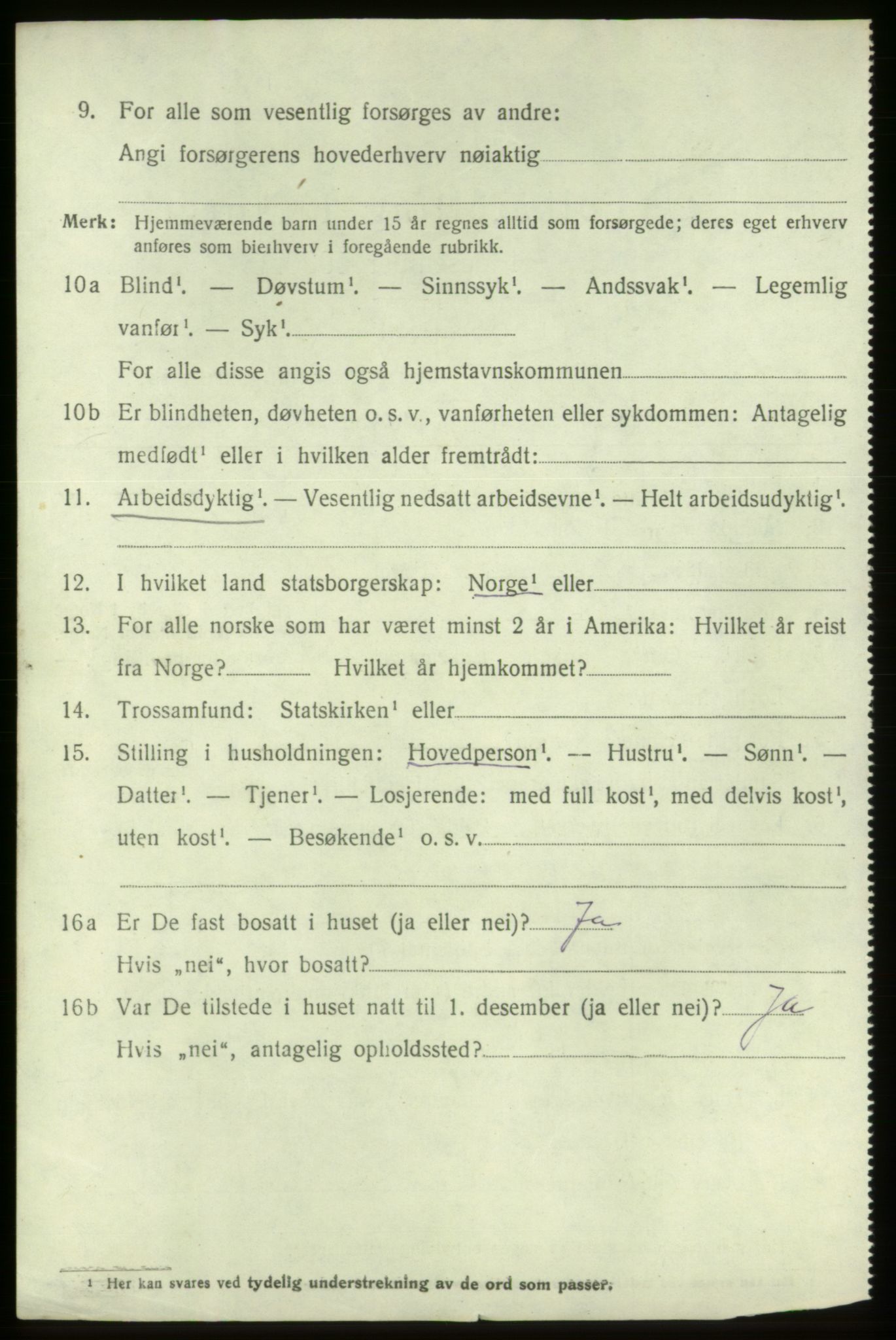 SAB, 1920 census for Bremnes, 1920, p. 5065