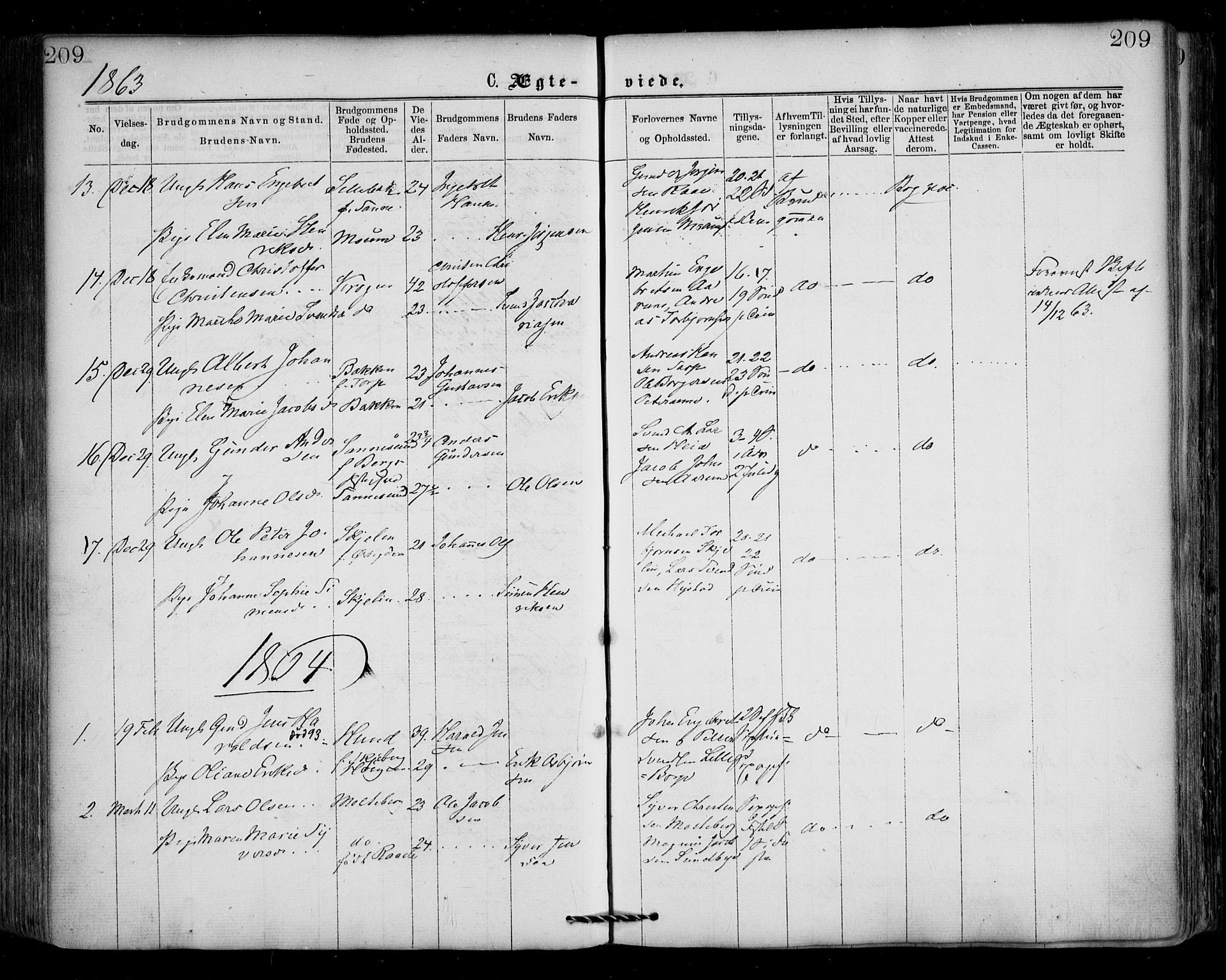 Borge prestekontor Kirkebøker, SAO/A-10903/F/Fa/L0006: Parish register (official) no. I 6, 1861-1874, p. 209