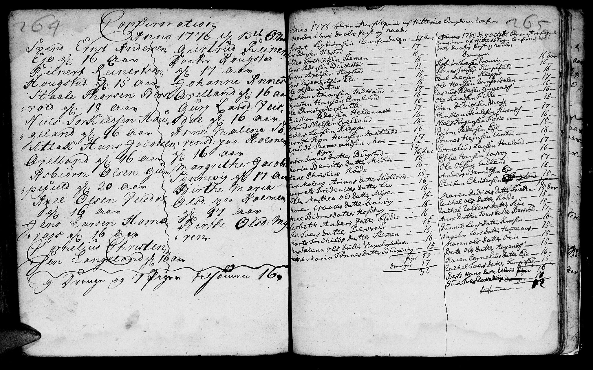 Flekkefjord sokneprestkontor, SAK/1111-0012/F/Fa/Fab/L0001: Parish register (official) no. A 1, 1750-1780, p. 264-265