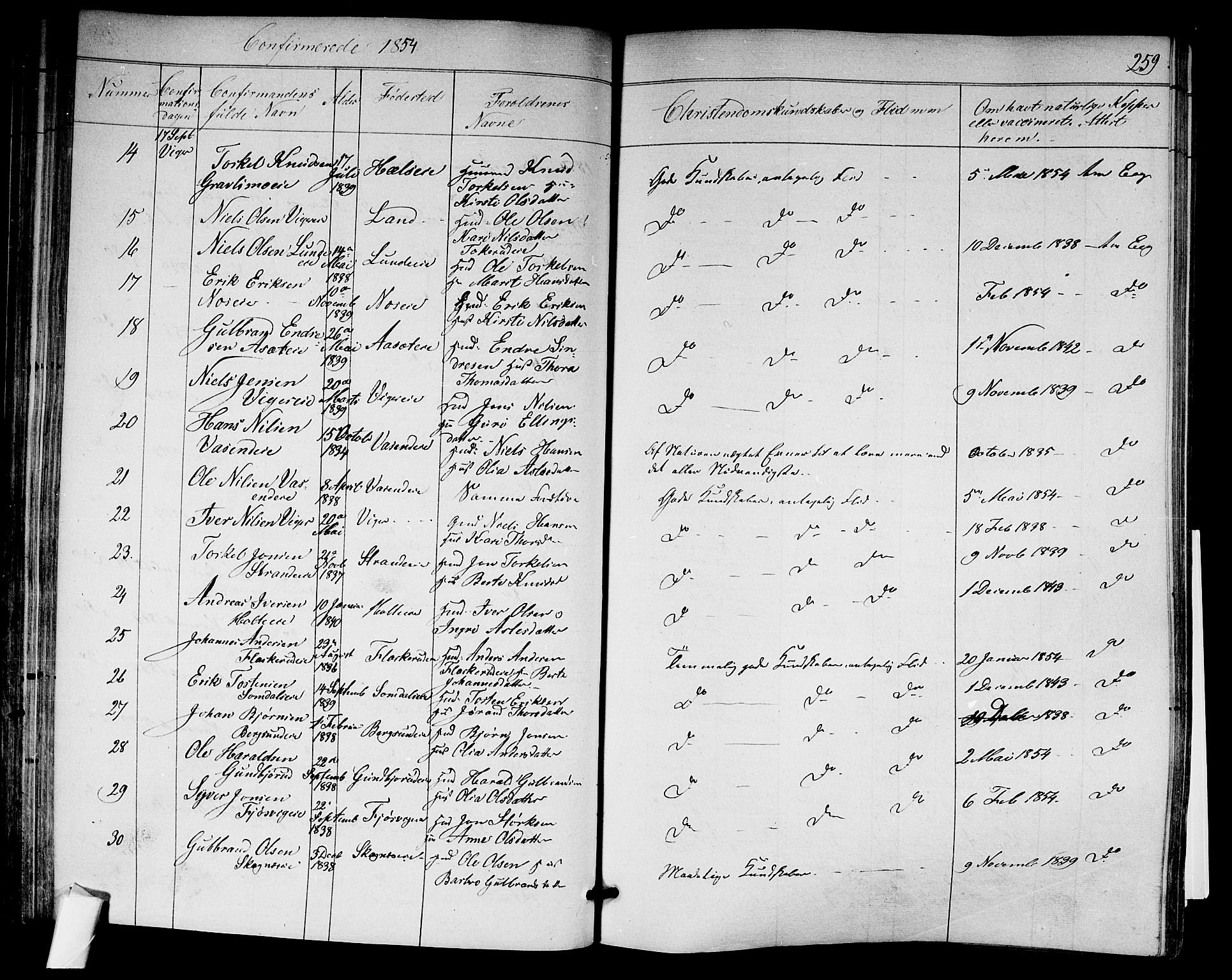 Norderhov kirkebøker, AV/SAKO-A-237/F/Fa/L0011: Parish register (official) no. 11, 1847-1856, p. 259