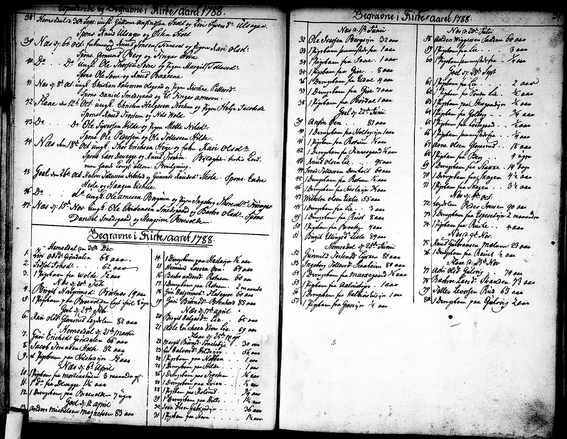 Nes kirkebøker, SAKO/A-236/F/Fa/L0005: Parish register (official) no. 5, 1787-1807, p. 30-31