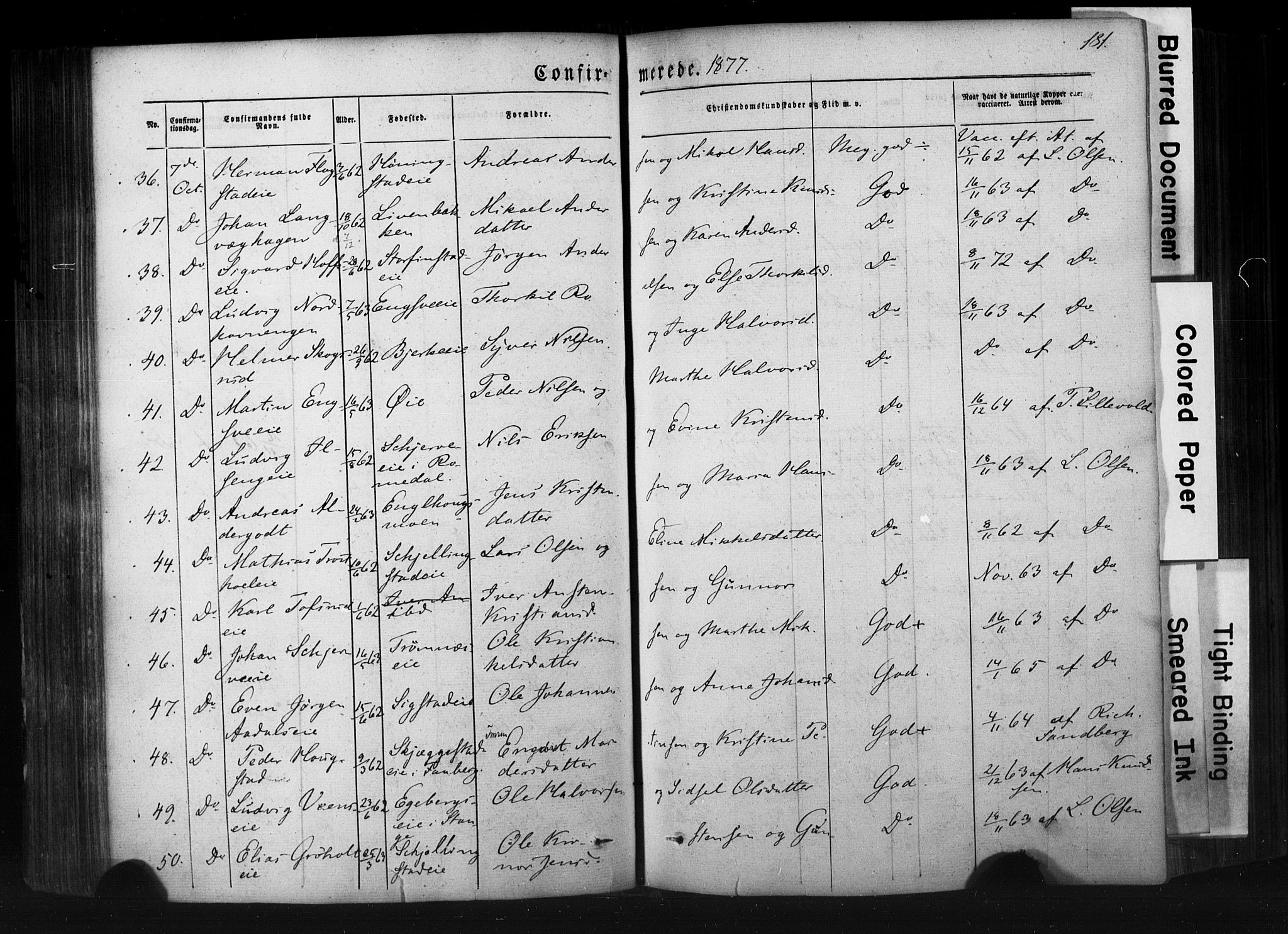 Løten prestekontor, AV/SAH-PREST-022/K/Ka/L0007: Parish register (official) no. 7, 1850-1859, p. 181