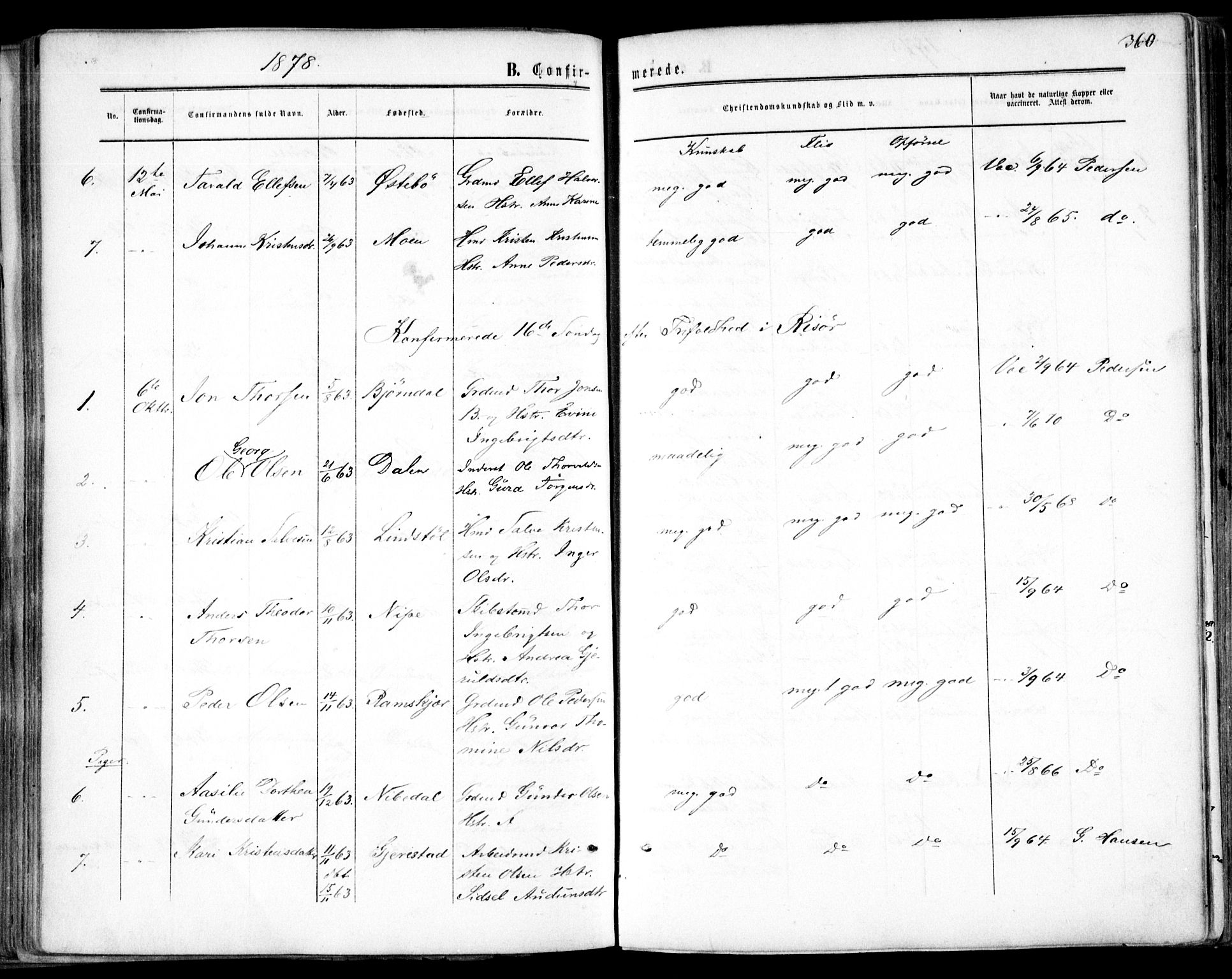 Søndeled sokneprestkontor, AV/SAK-1111-0038/F/Fa/L0003: Parish register (official) no. A 3, 1861-1879, p. 360