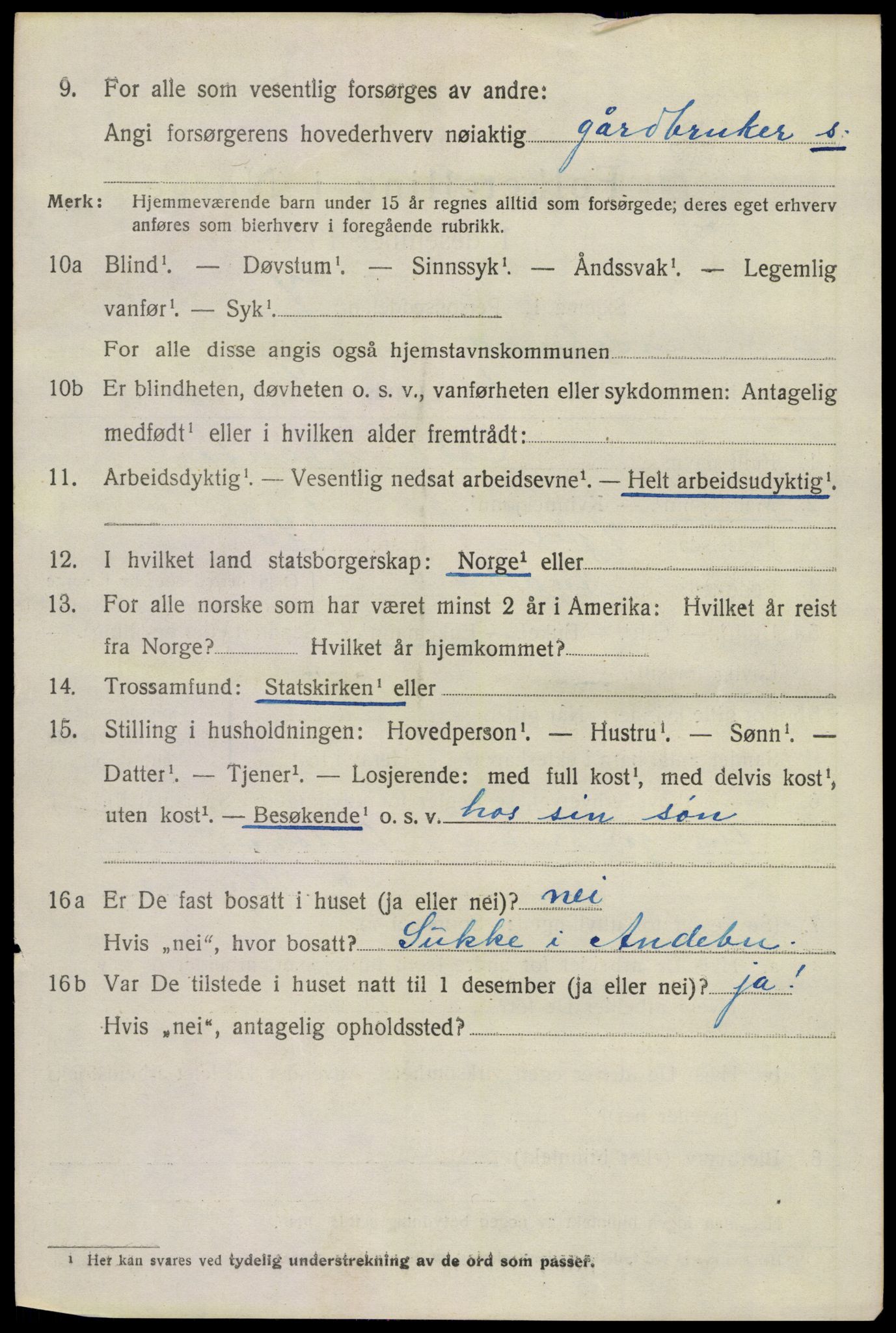 SAKO, 1920 census for Sandeherred, 1920, p. 3765