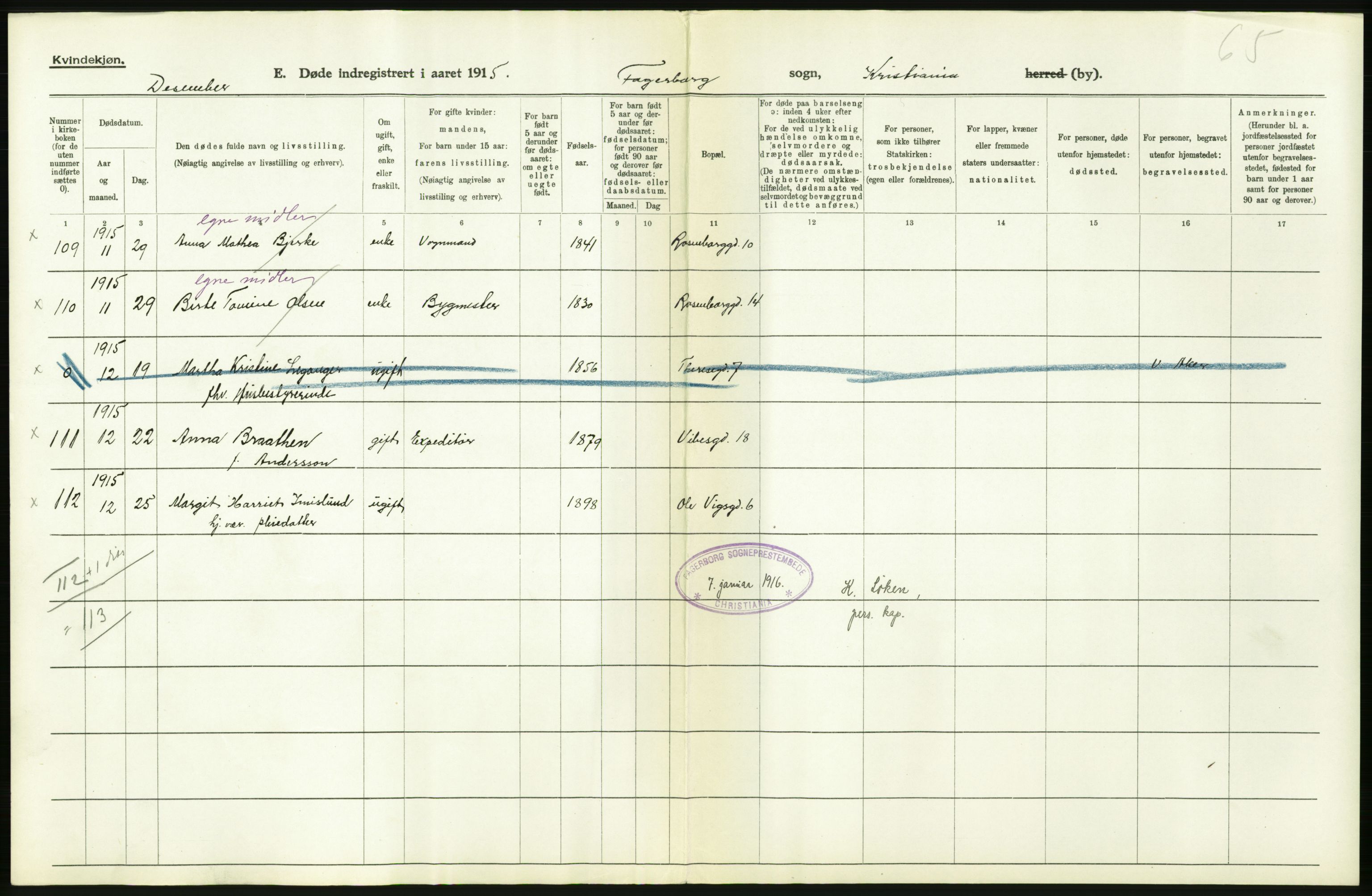 Statistisk sentralbyrå, Sosiodemografiske emner, Befolkning, AV/RA-S-2228/D/Df/Dfb/Dfbe/L0009: Kristiania: Døde., 1915, p. 540