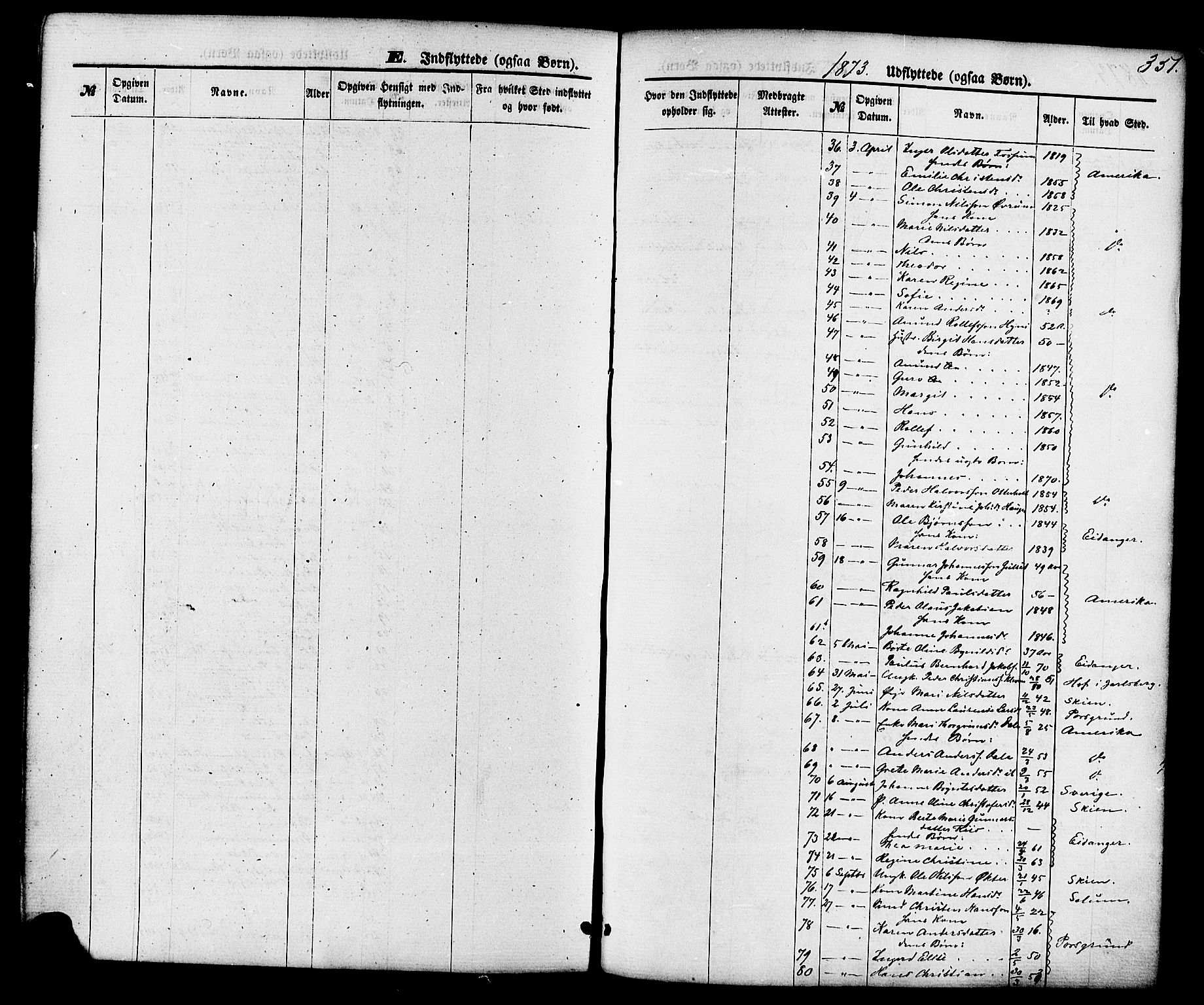 Gjerpen kirkebøker, AV/SAKO-A-265/F/Fa/L0009: Parish register (official) no. I 9, 1872-1885, p. 351