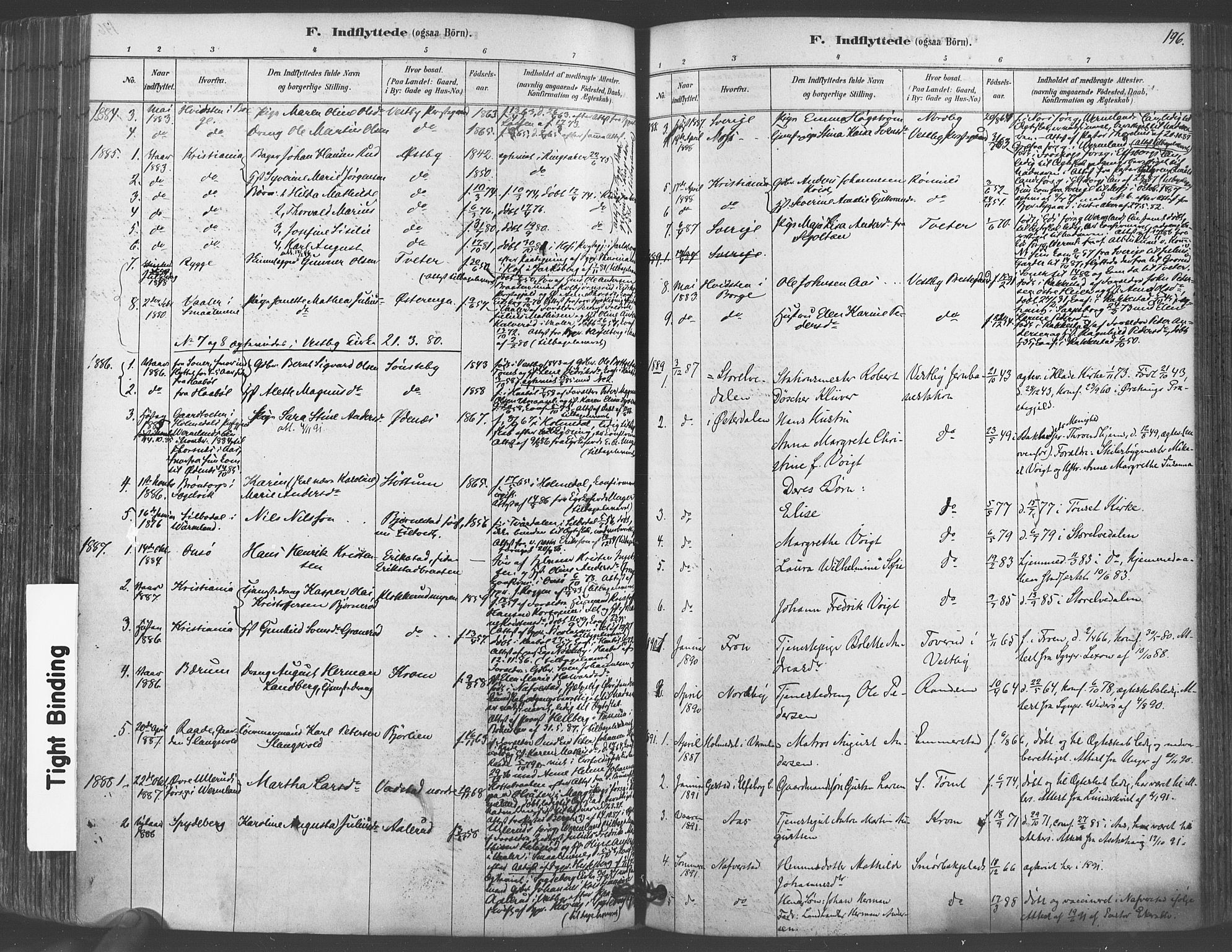 Vestby prestekontor Kirkebøker, AV/SAO-A-10893/F/Fa/L0009: Parish register (official) no. I 9, 1878-1900, p. 196