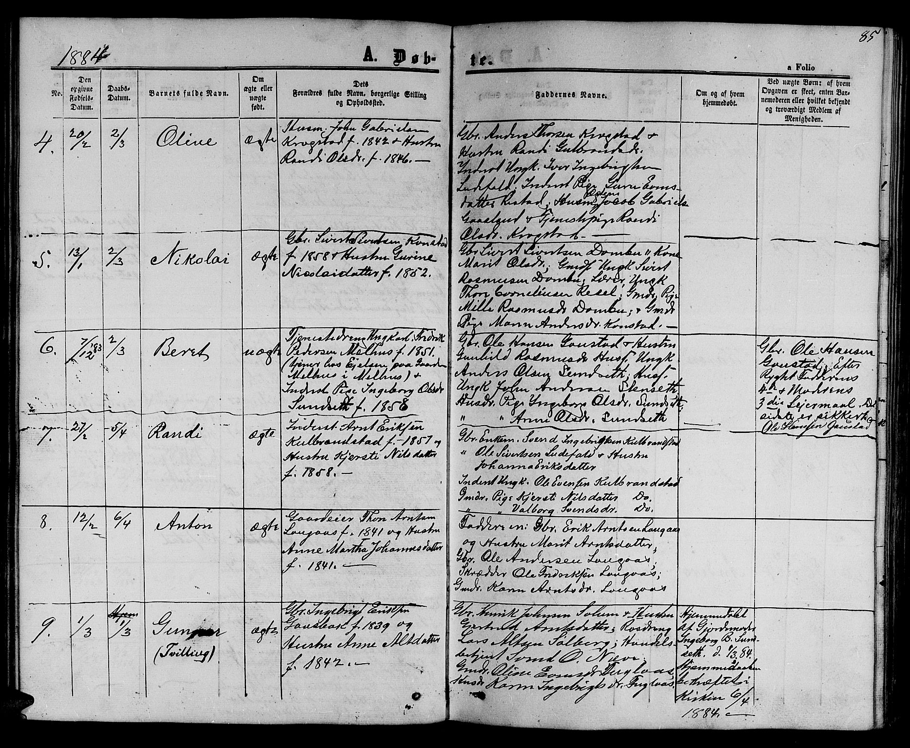 Ministerialprotokoller, klokkerbøker og fødselsregistre - Sør-Trøndelag, SAT/A-1456/694/L1131: Parish register (copy) no. 694C03, 1858-1886, p. 85