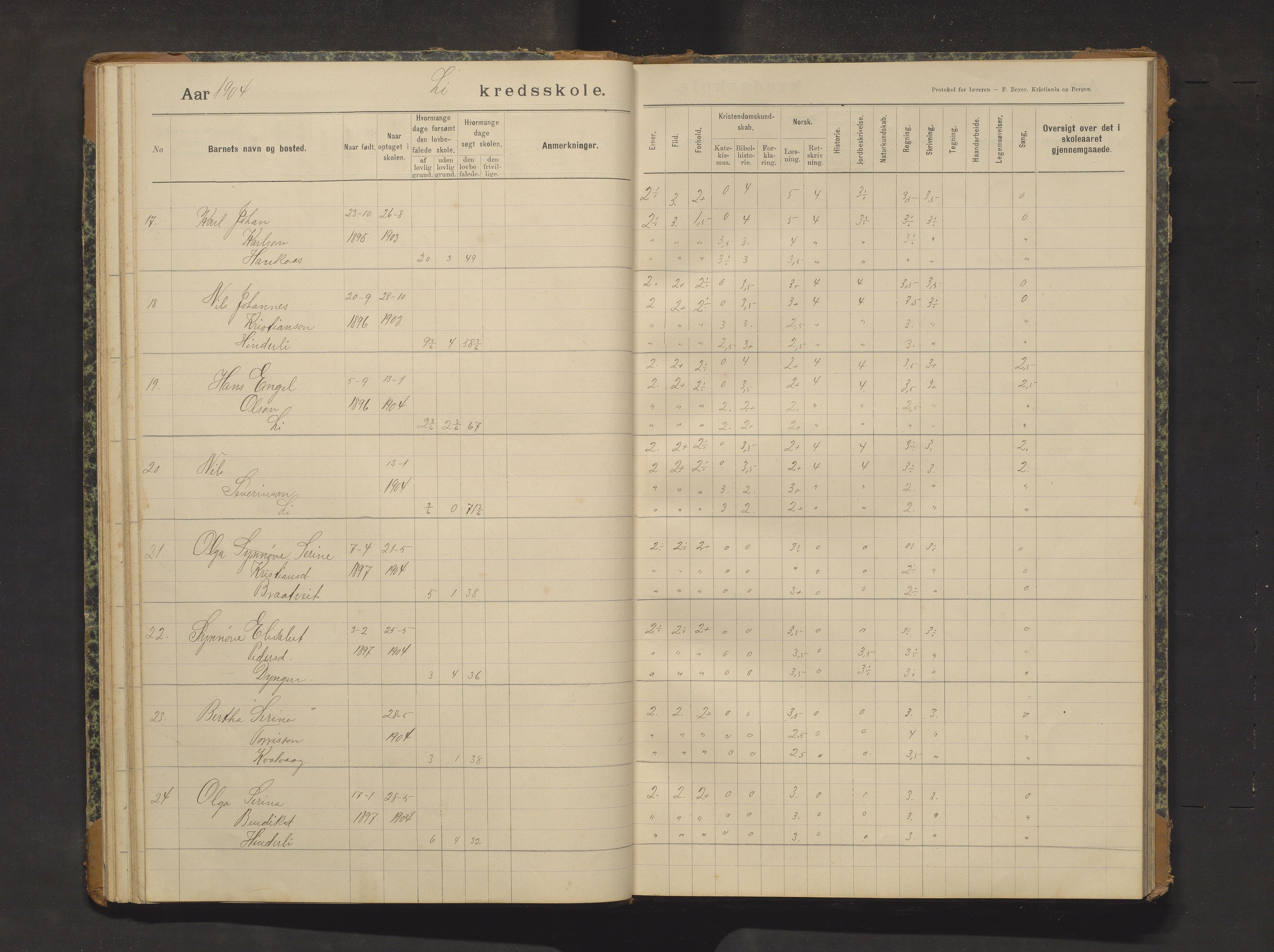 Sveio kommune. Barneskulane, IKAH/1216-231/F/Fa/L0029: Skuleprotokoll for Lid skule, 1903-1915, p. 26