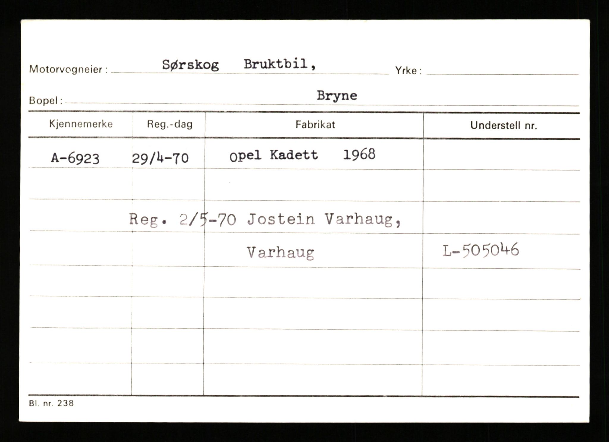 Stavanger trafikkstasjon, AV/SAST-A-101942/0/G/L0002: Registreringsnummer: 5791 - 10405, 1930-1971, p. 467