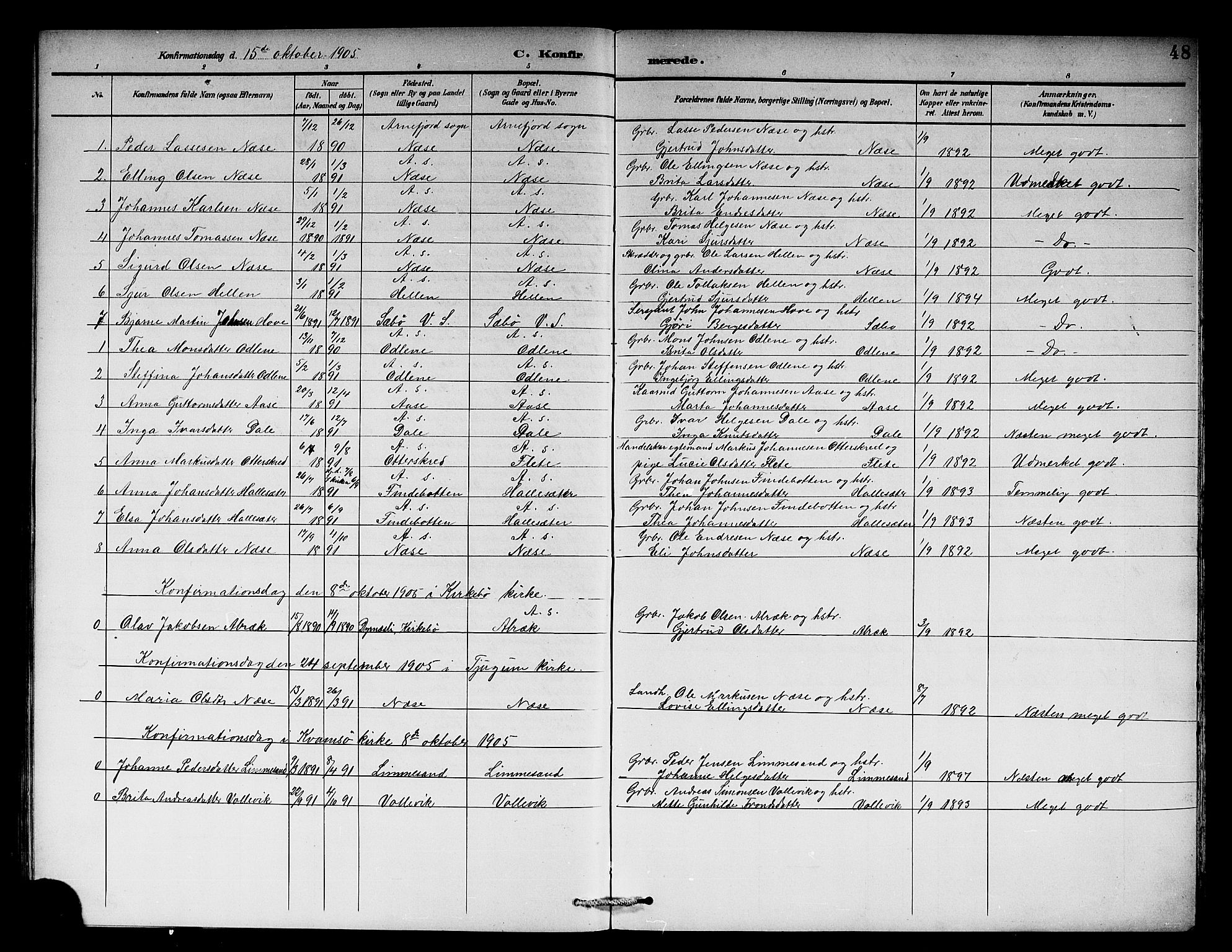 Vik sokneprestembete, SAB/A-81501: Parish register (copy) no. B 3, 1894-1912, p. 48