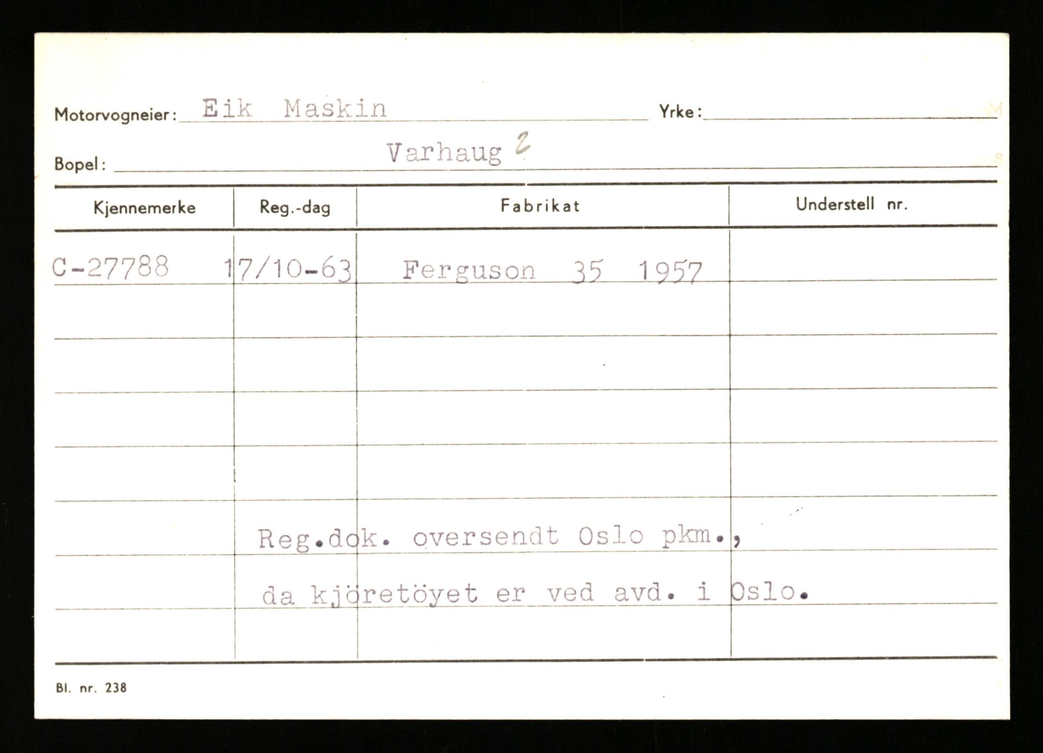 Stavanger trafikkstasjon, SAST/A-101942/0/G/L0005: Registreringsnummer: 23000 - 34245, 1930-1971, p. 1521