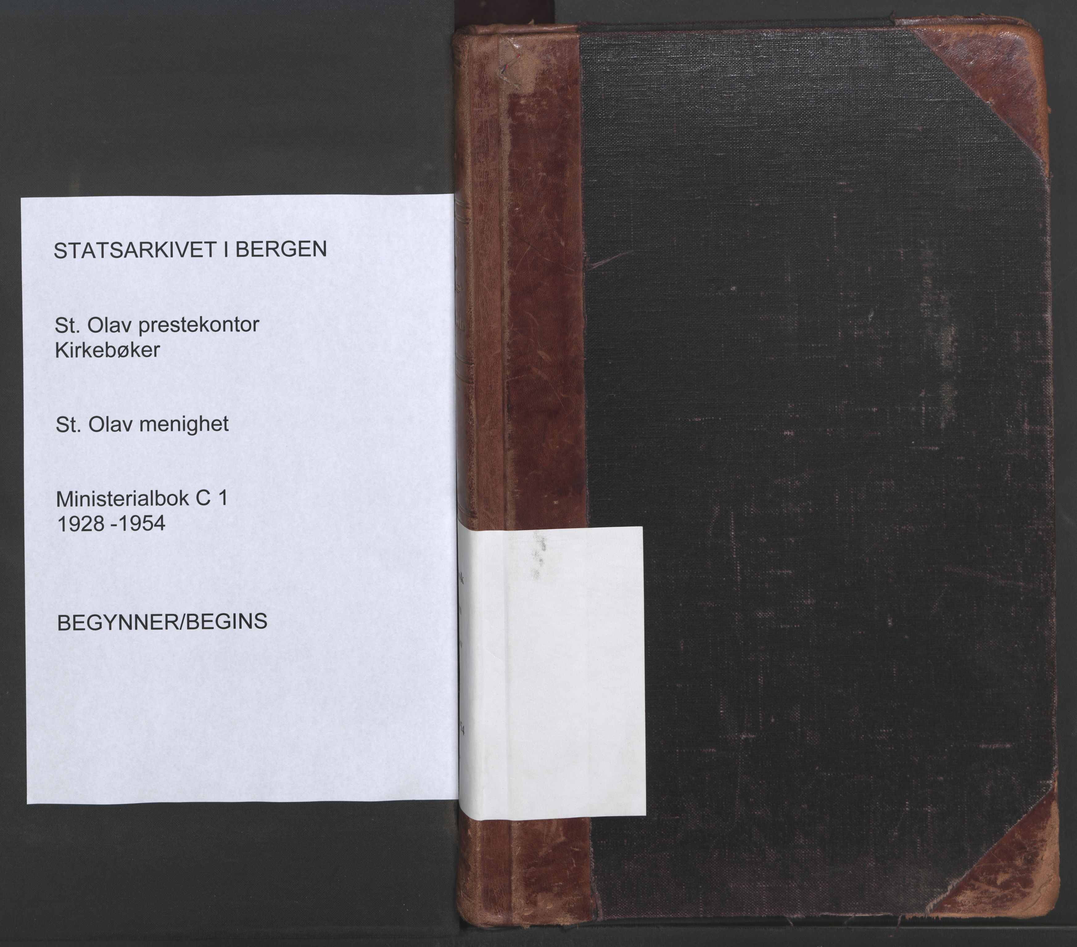 St. Olavs Sokneprestembete, AV/SAB-A-78101/H/Haa: Parish register (official) no. C 1, 1928-1954