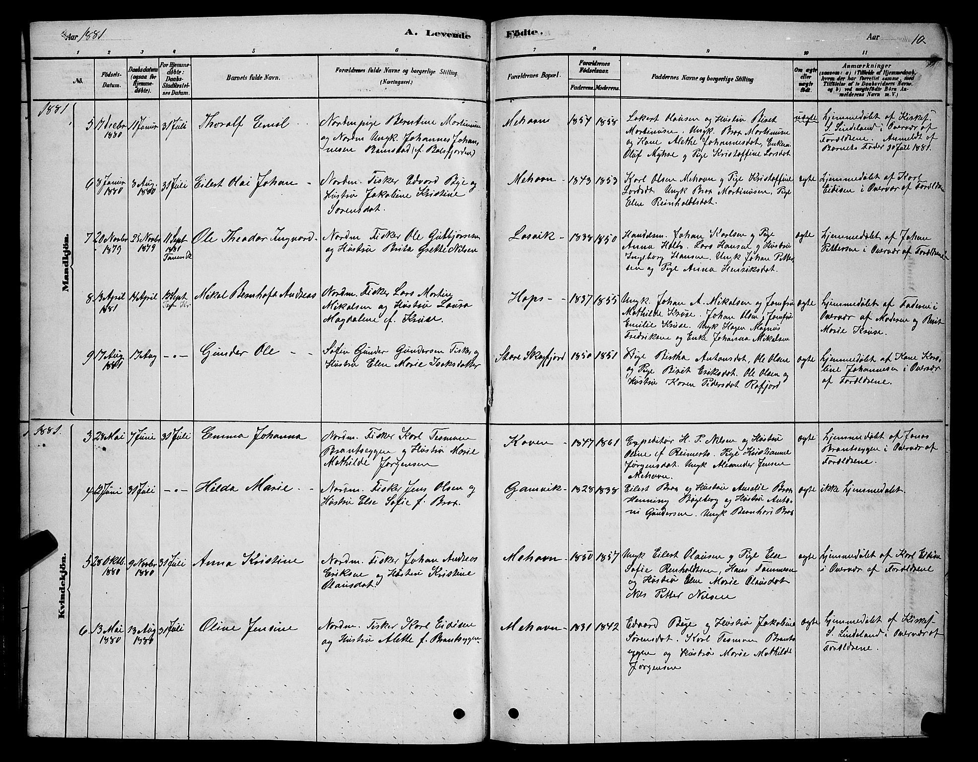 Tana sokneprestkontor, SATØ/S-1334/H/Hb/L0005klokker: Parish register (copy) no. 5, 1878-1891, p. 10