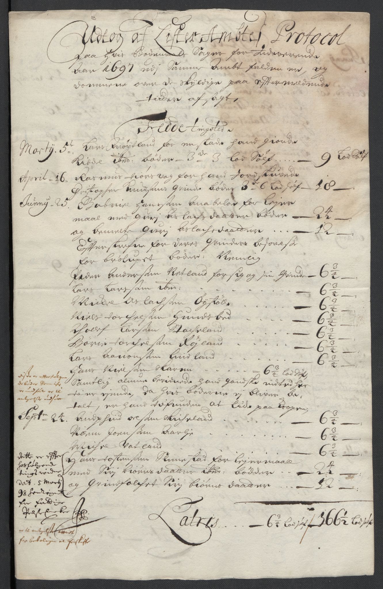 Rentekammeret inntil 1814, Reviderte regnskaper, Fogderegnskap, RA/EA-4092/R43/L2546: Fogderegnskap Lista og Mandal, 1696-1697, p. 200