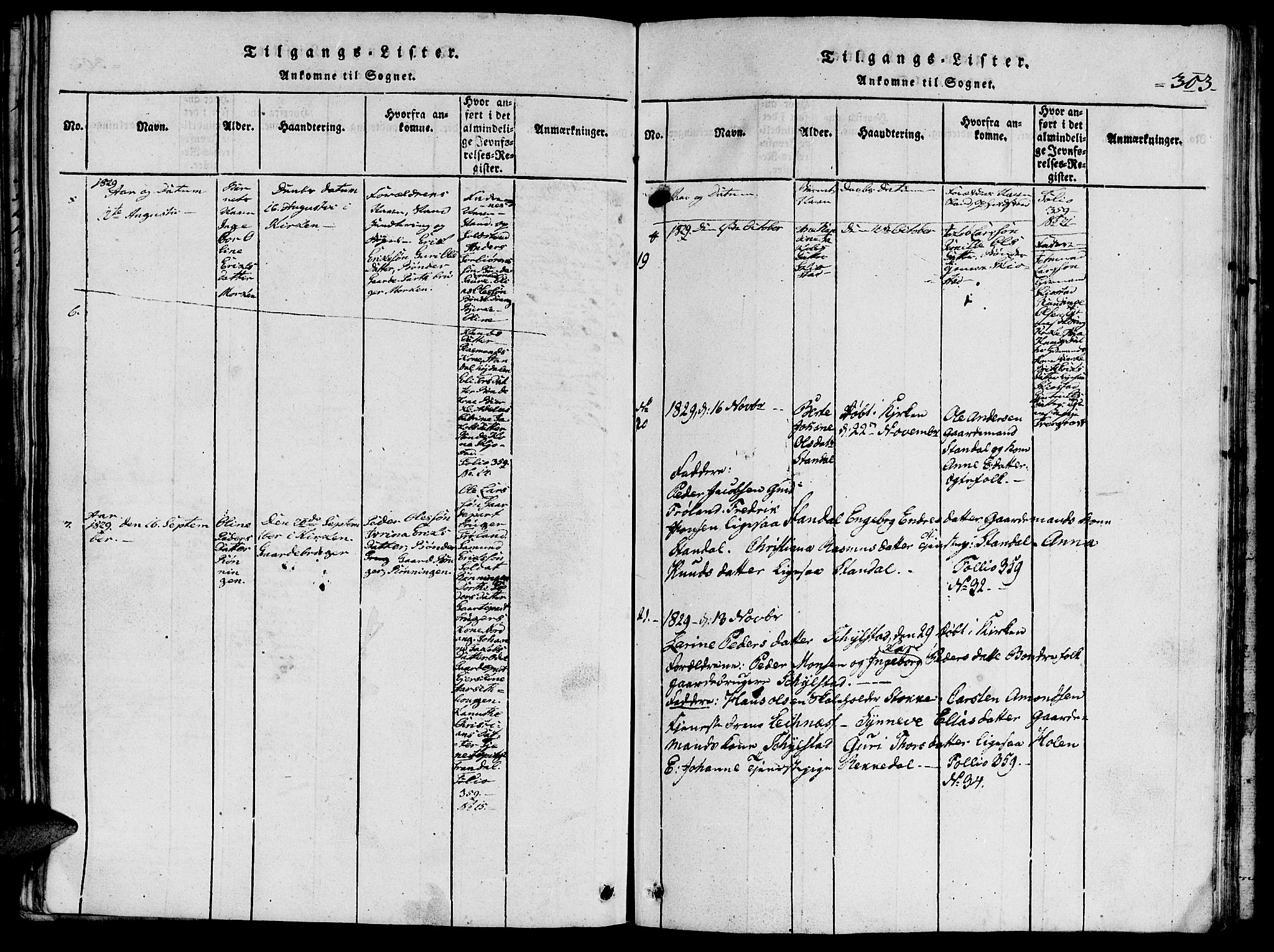 Ministerialprotokoller, klokkerbøker og fødselsregistre - Møre og Romsdal, AV/SAT-A-1454/515/L0207: Parish register (official) no. 515A03, 1819-1829, p. 303