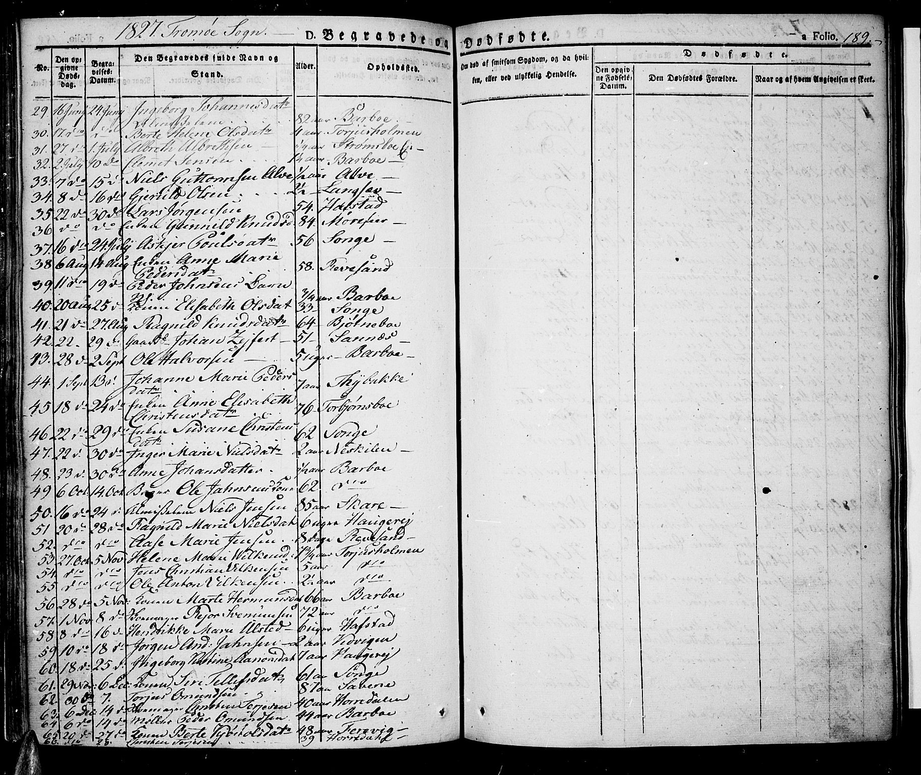 Tromøy sokneprestkontor, SAK/1111-0041/F/Fa/L0003: Parish register (official) no. A 3, 1825-1837, p. 189