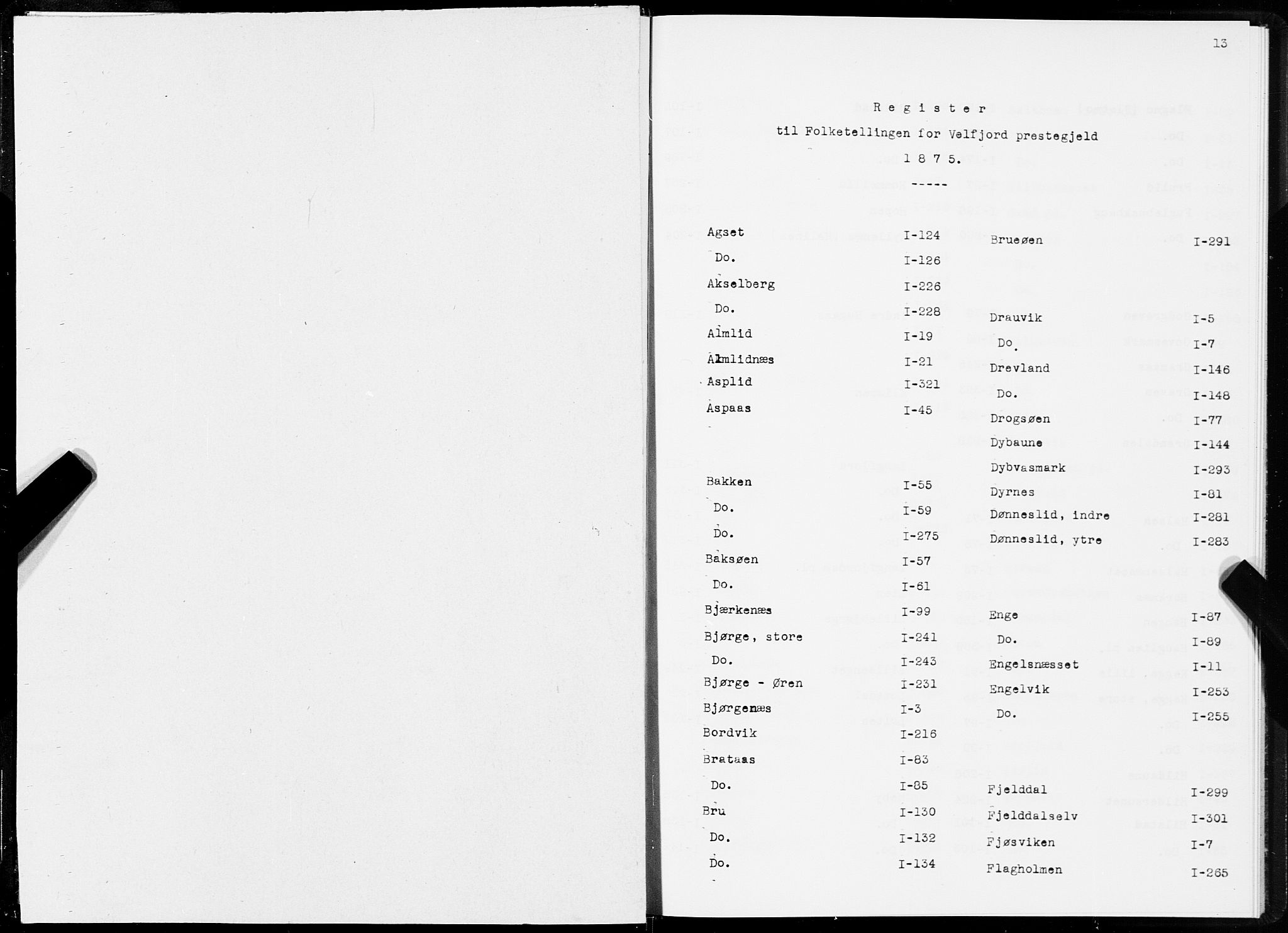 SAT, 1875 census for 1813P Velfjord, 1875, p. 13