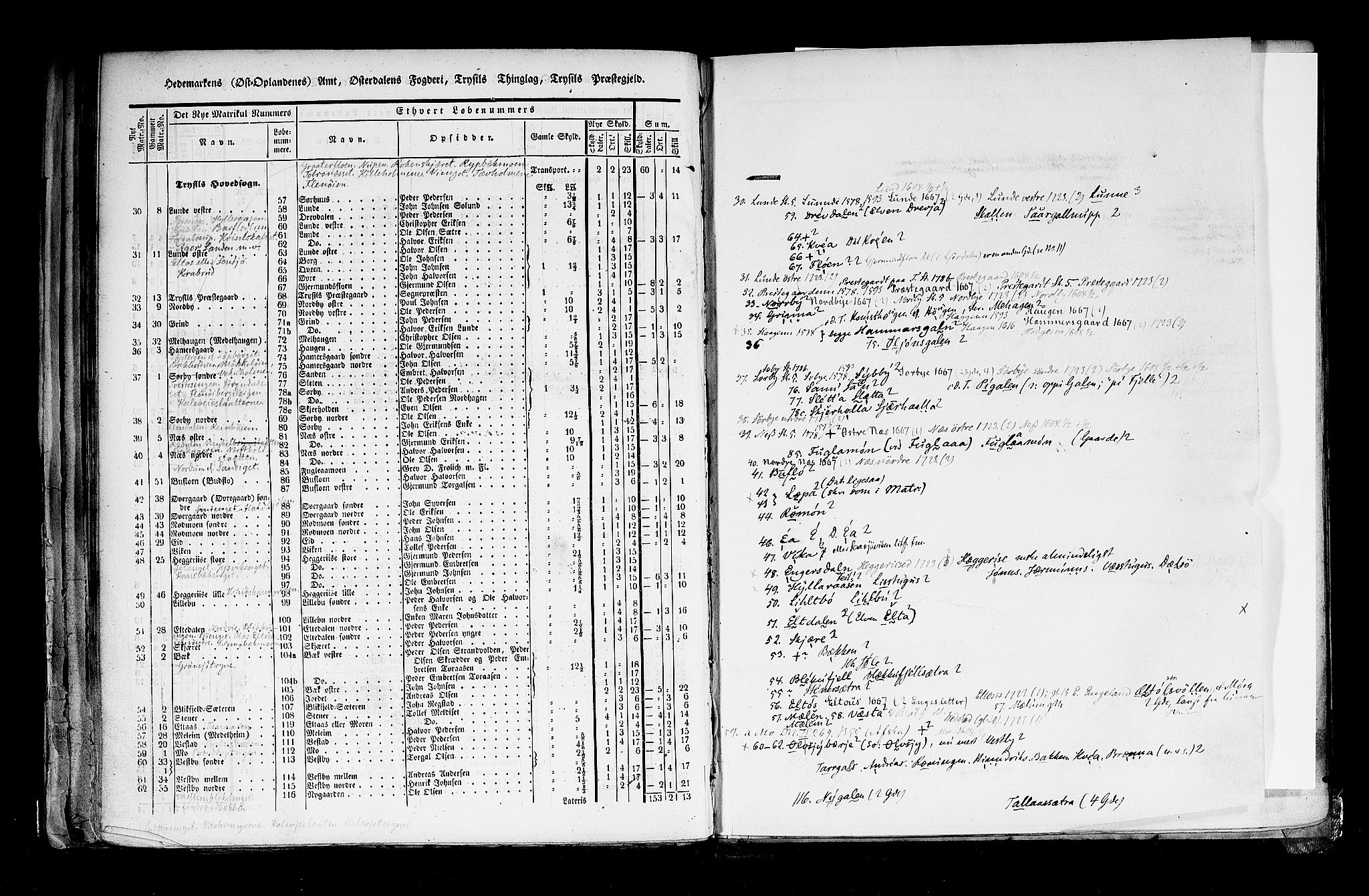 Rygh, RA/PA-0034/F/Fb/L0003: Matrikkelen for 1838 - Hedemarken amt (Hedmark fylke), 1838