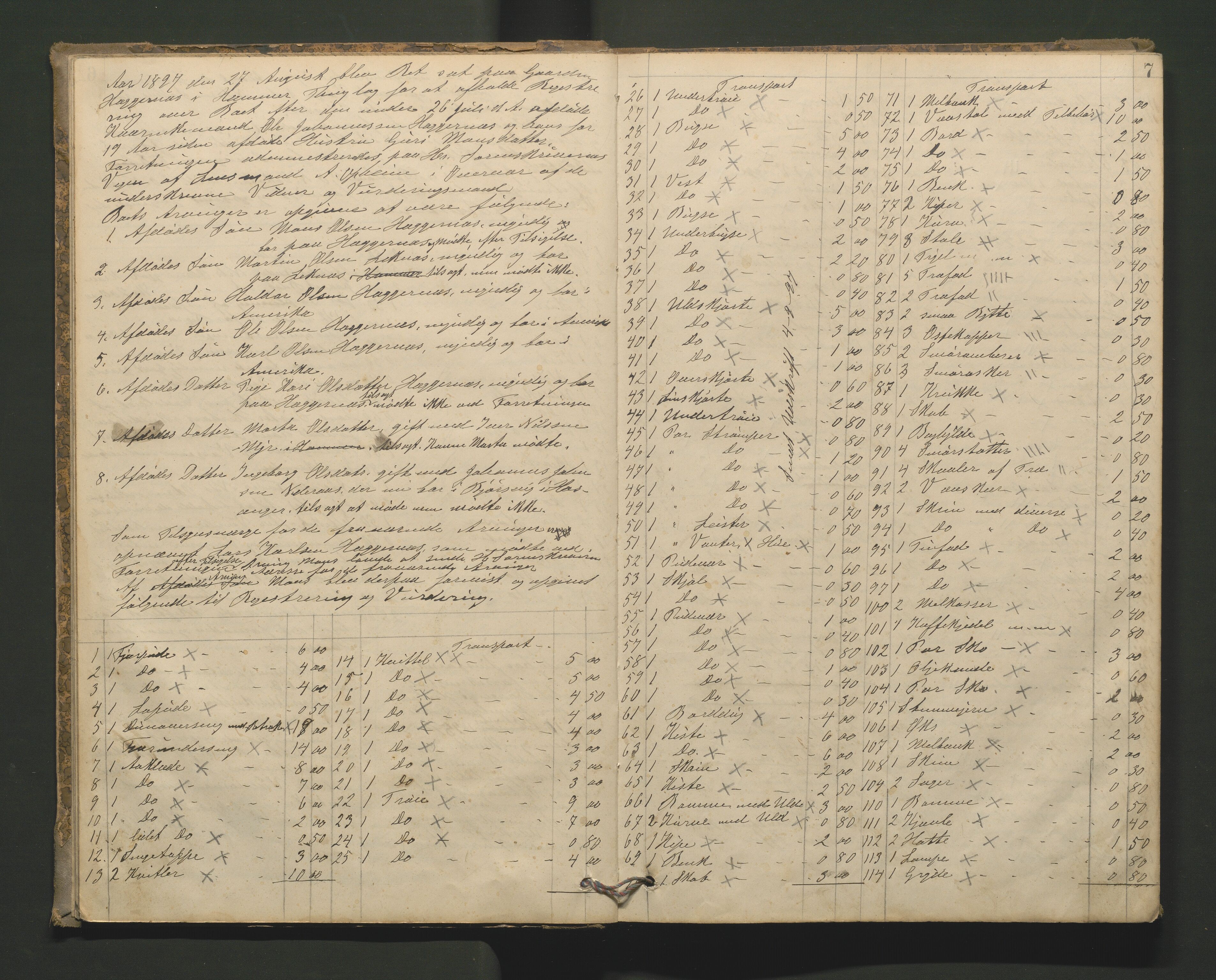 Lensmannen i Hamre, AV/SAB-A-32601/0006/L0002: Registreringsprotokoll, 1896-1904, p. 6b-7a