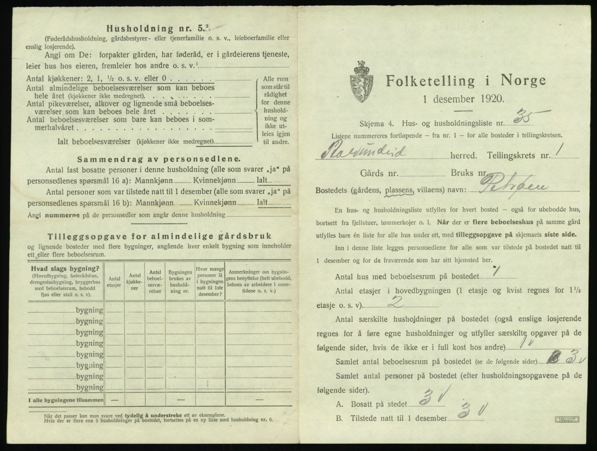 SAT, 1920 census for Ålvundeid, 1920, p. 90