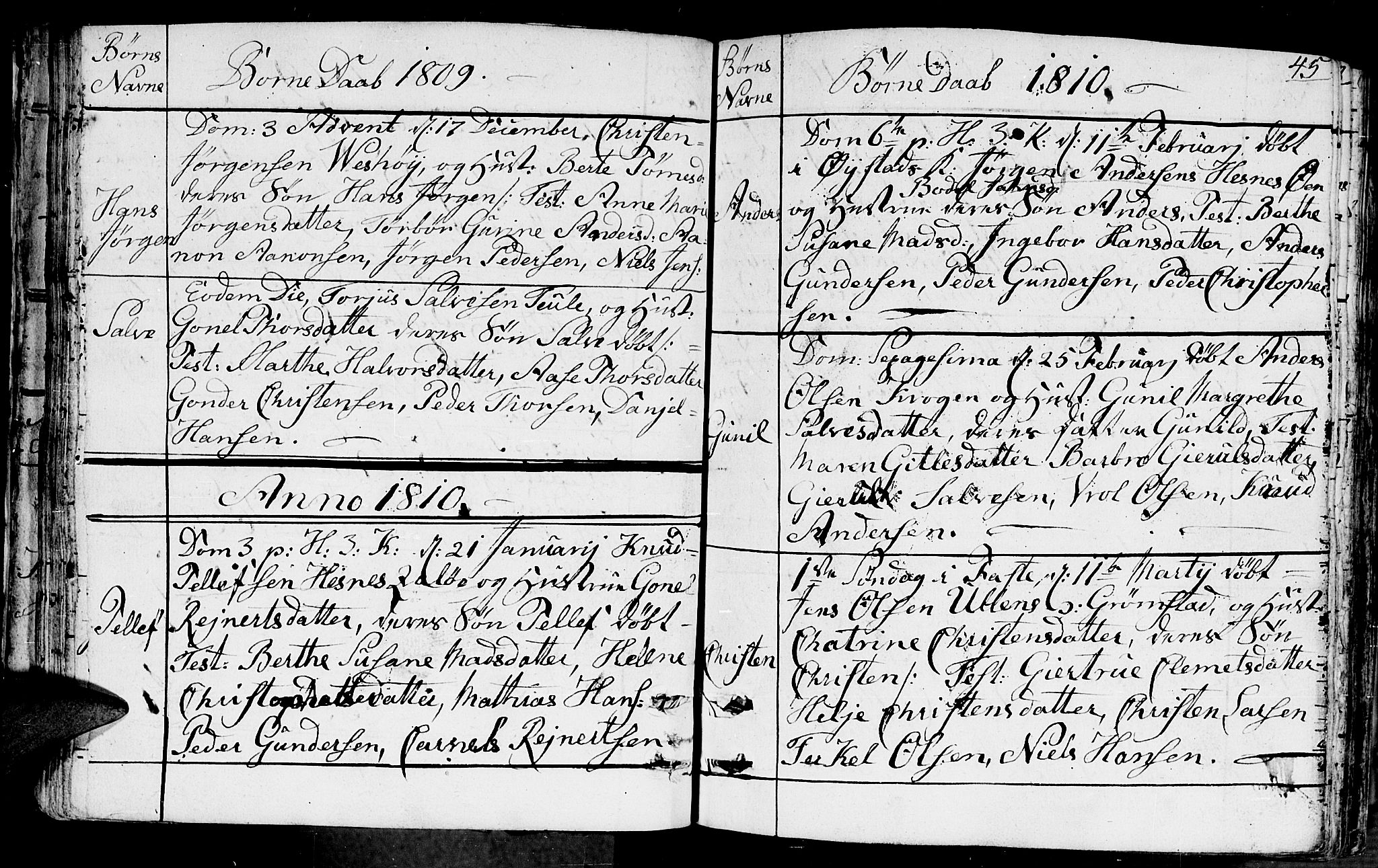 Fjære sokneprestkontor, SAK/1111-0011/F/Fb/L0006: Parish register (copy) no. B 6, 1803-1817, p. 45