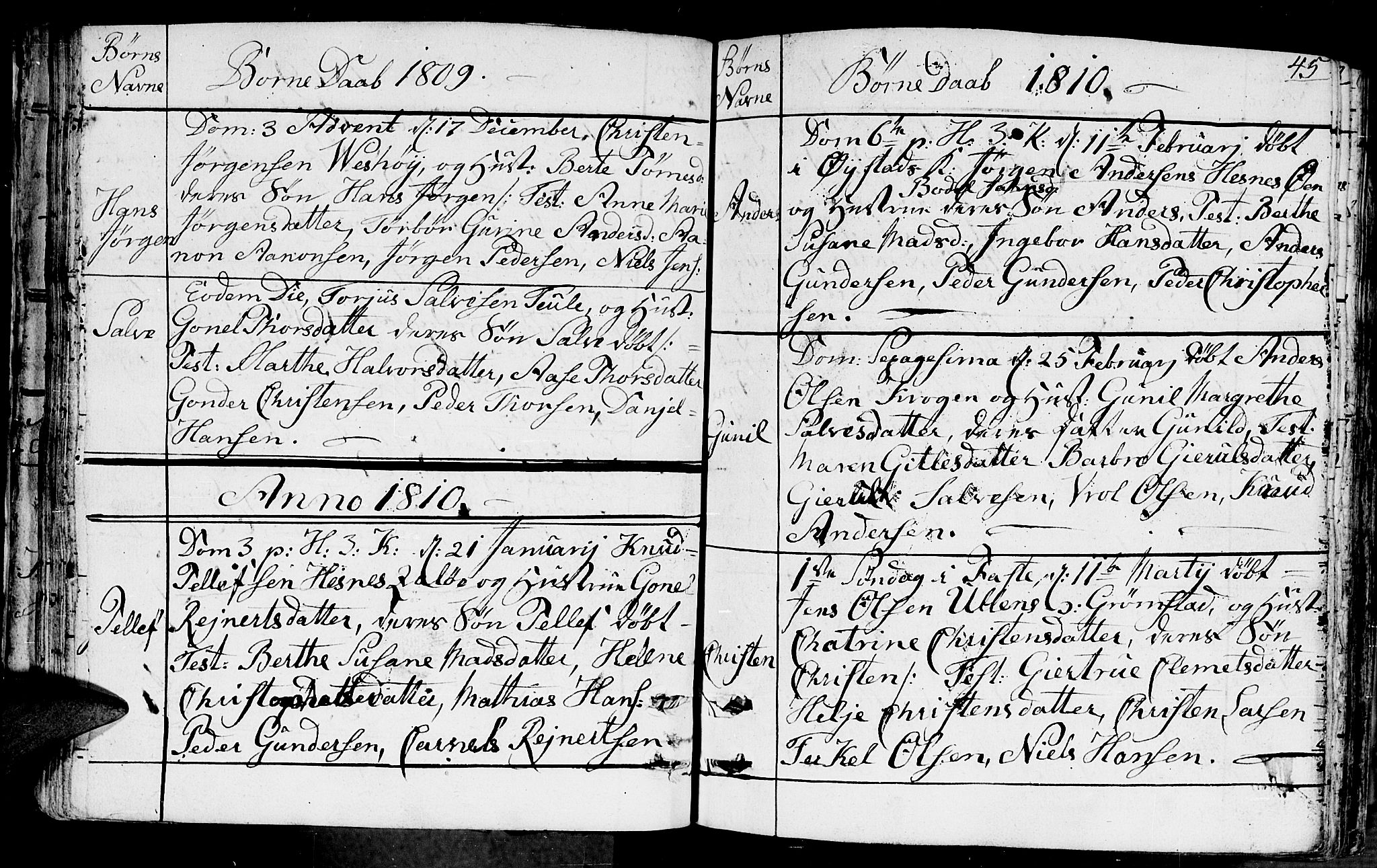 Fjære sokneprestkontor, AV/SAK-1111-0011/F/Fb/L0006: Parish register (copy) no. B 6, 1803-1817, p. 45