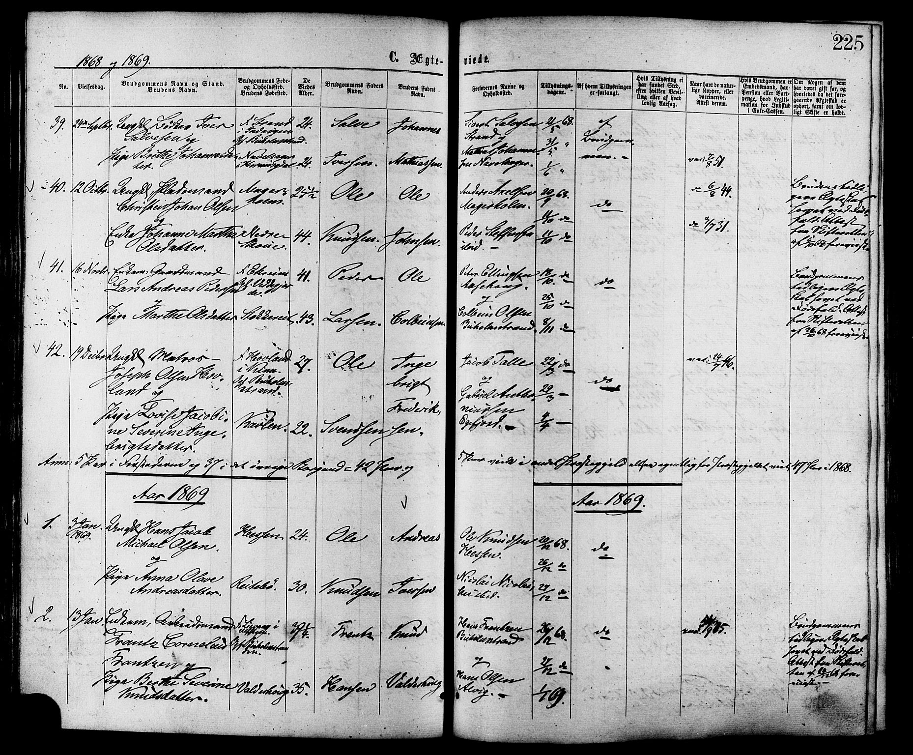 Ministerialprotokoller, klokkerbøker og fødselsregistre - Møre og Romsdal, AV/SAT-A-1454/528/L0399: Parish register (official) no. 528A10, 1864-1879, p. 225