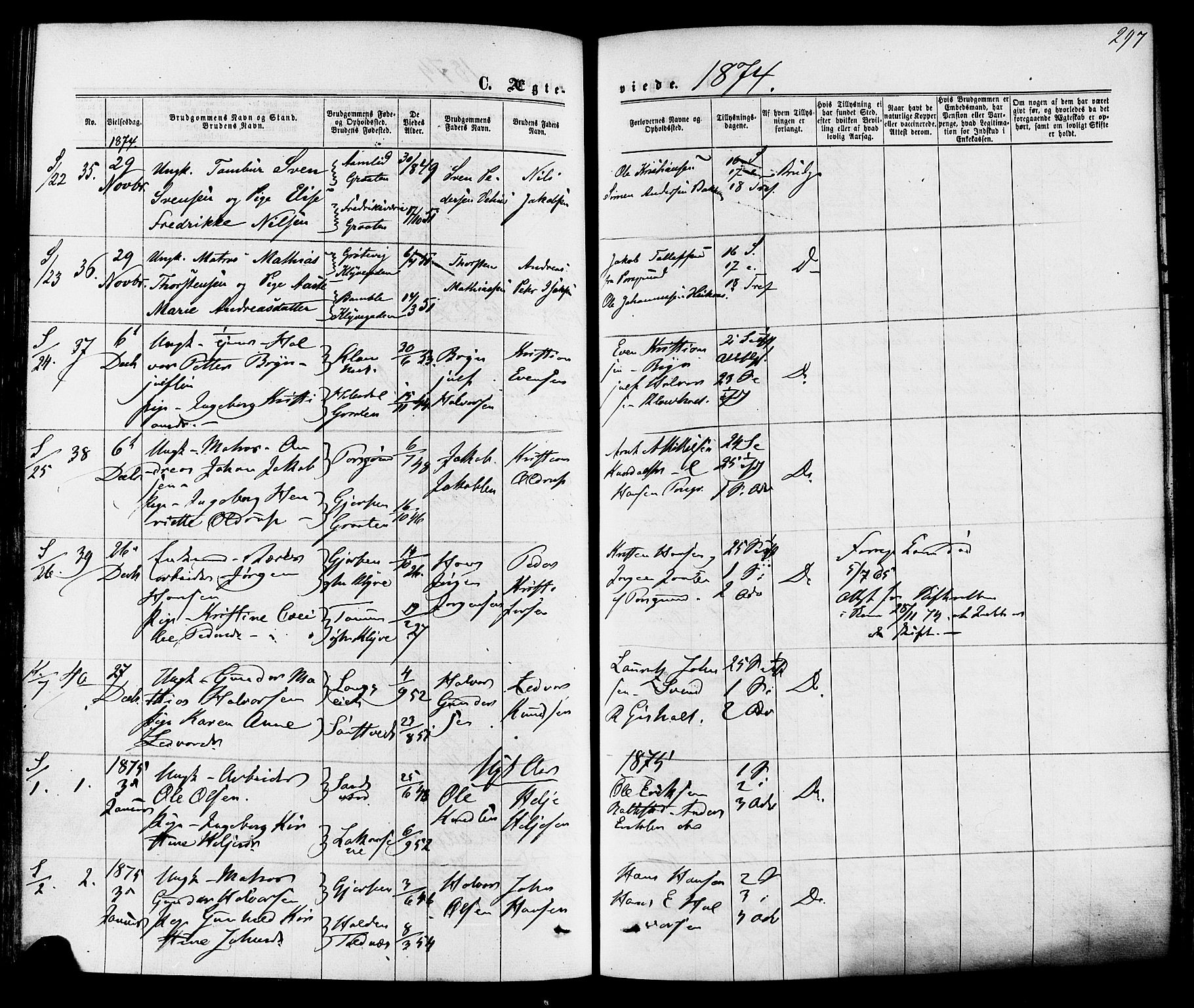Solum kirkebøker, SAKO/A-306/F/Fa/L0008: Parish register (official) no. I 8, 1865-1876, p. 297