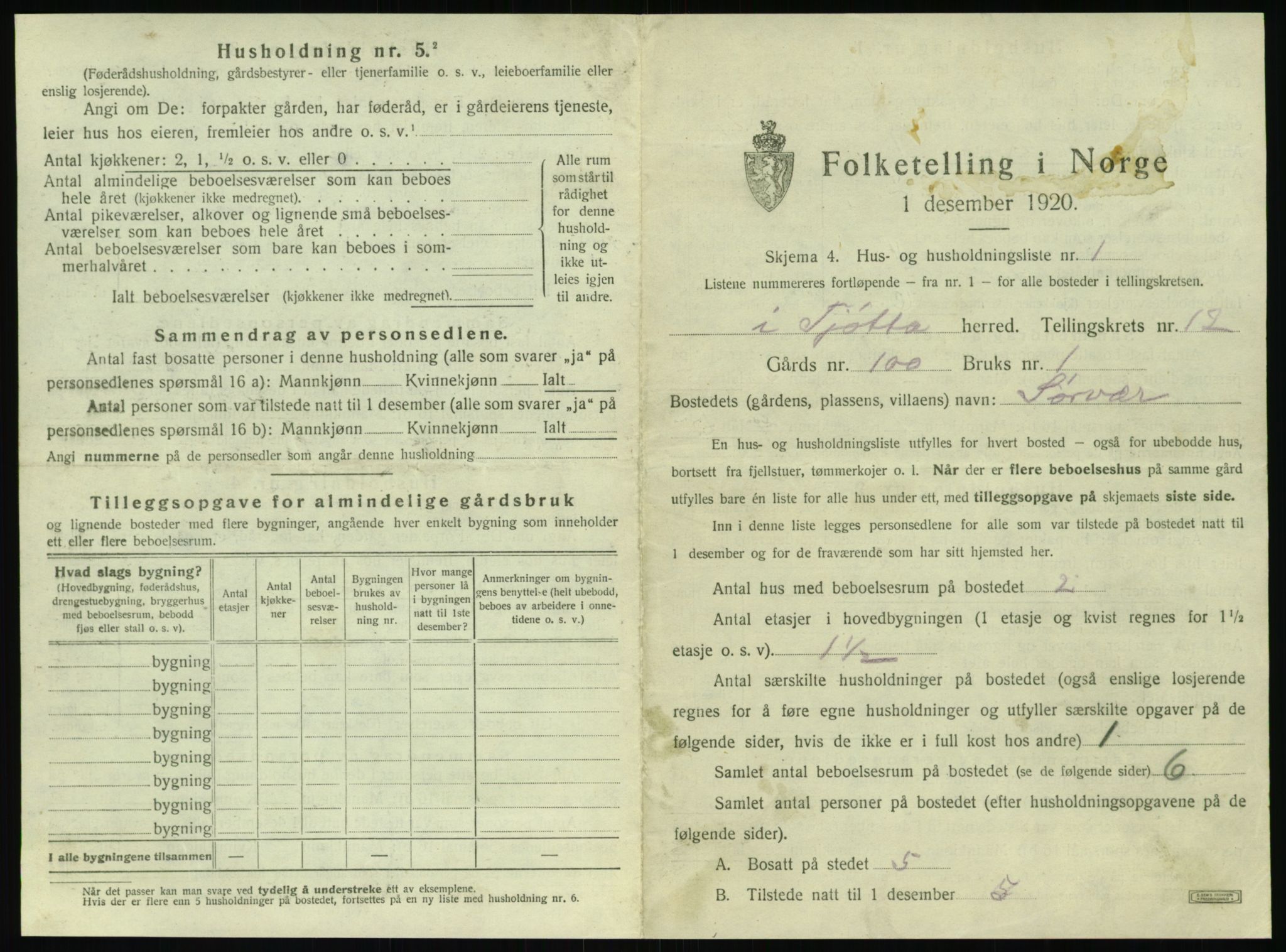 SAT, 1920 census for Tjøtta, 1920, p. 685