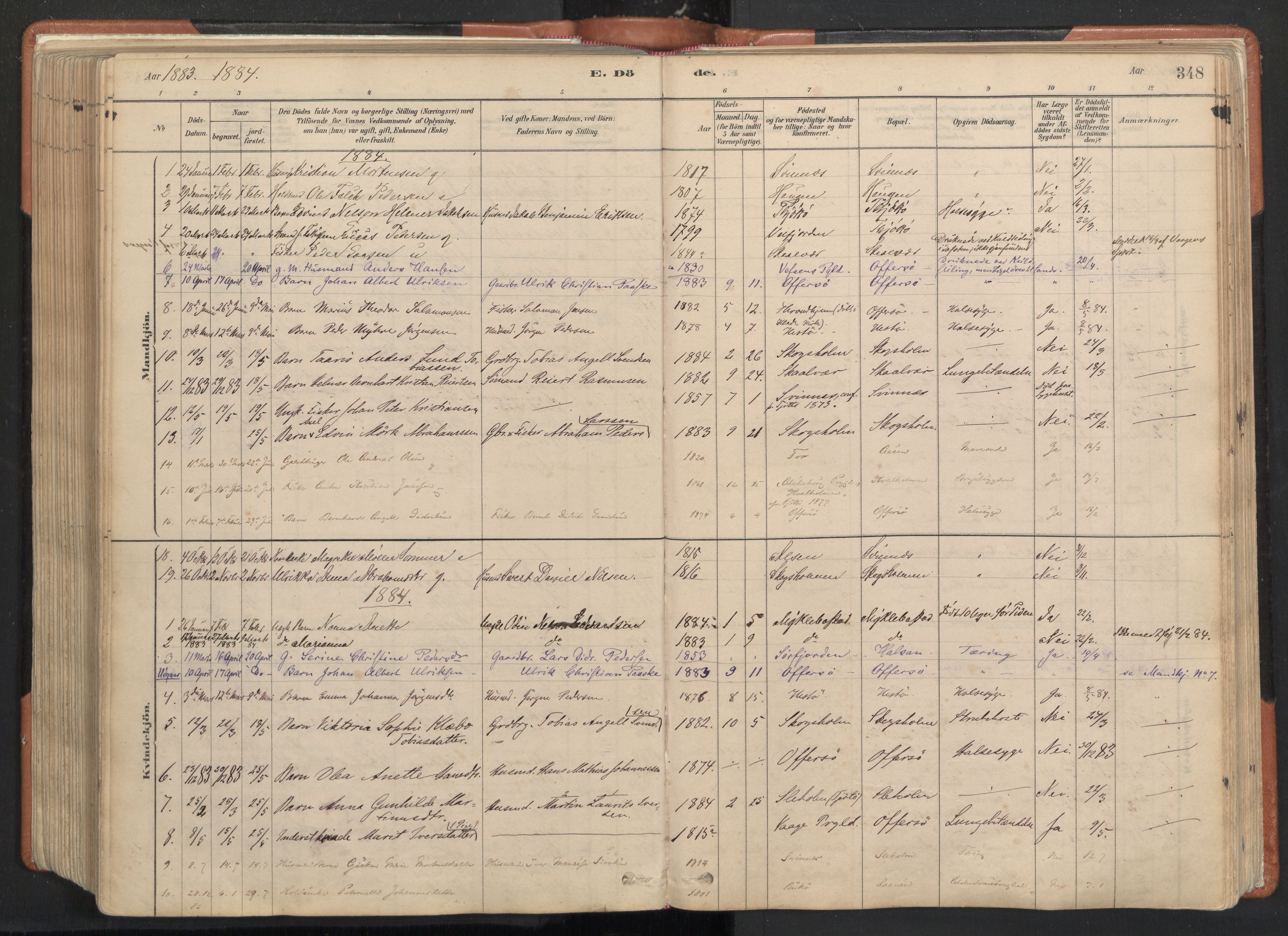 Ministerialprotokoller, klokkerbøker og fødselsregistre - Nordland, SAT/A-1459/817/L0264: Parish register (official) no. 817A04, 1878-1907, p. 348