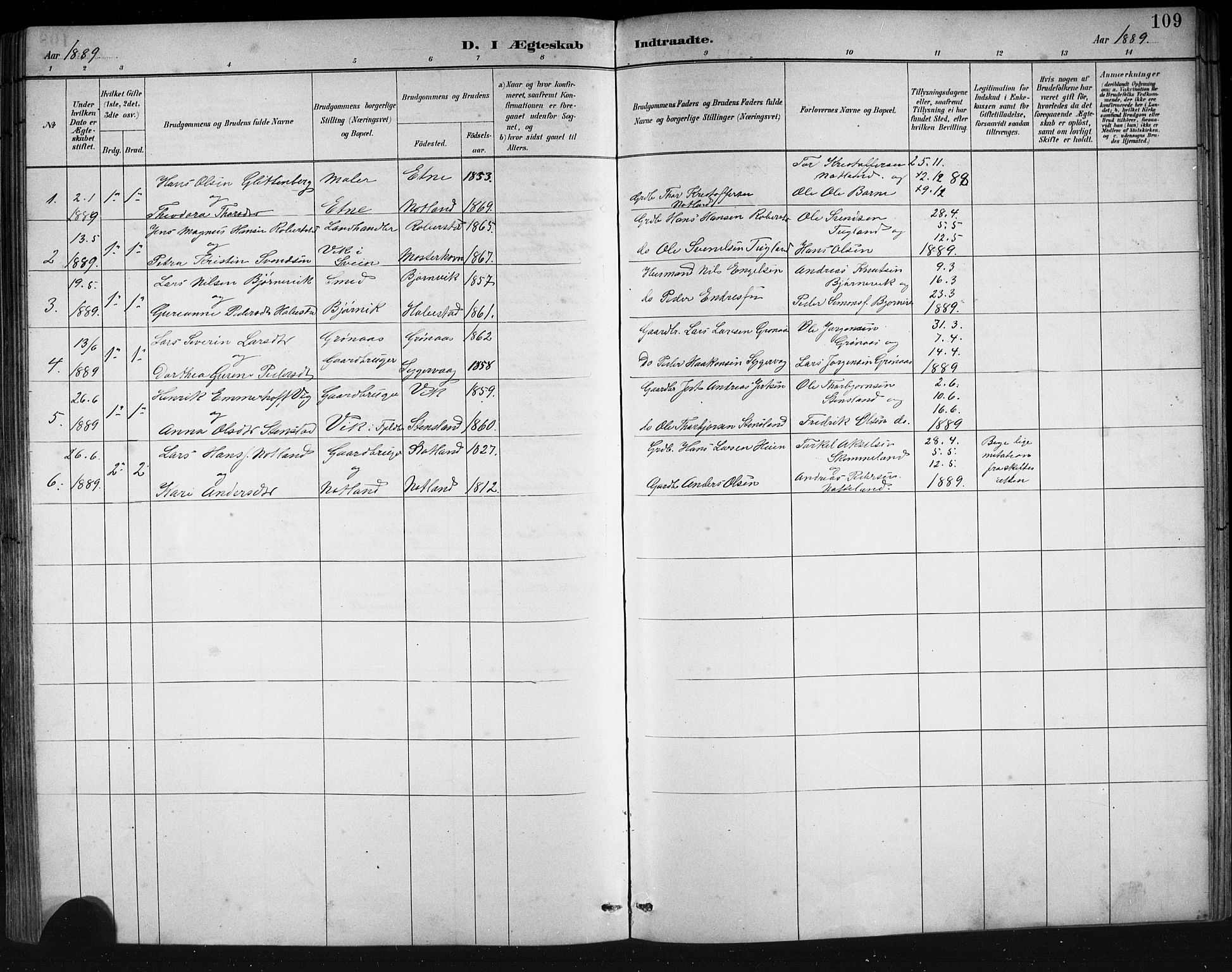 Finnås sokneprestembete, SAB/A-99925/H/Ha/Hab/Haba/L0003: Parish register (copy) no. A 3, 1883-1900, p. 109