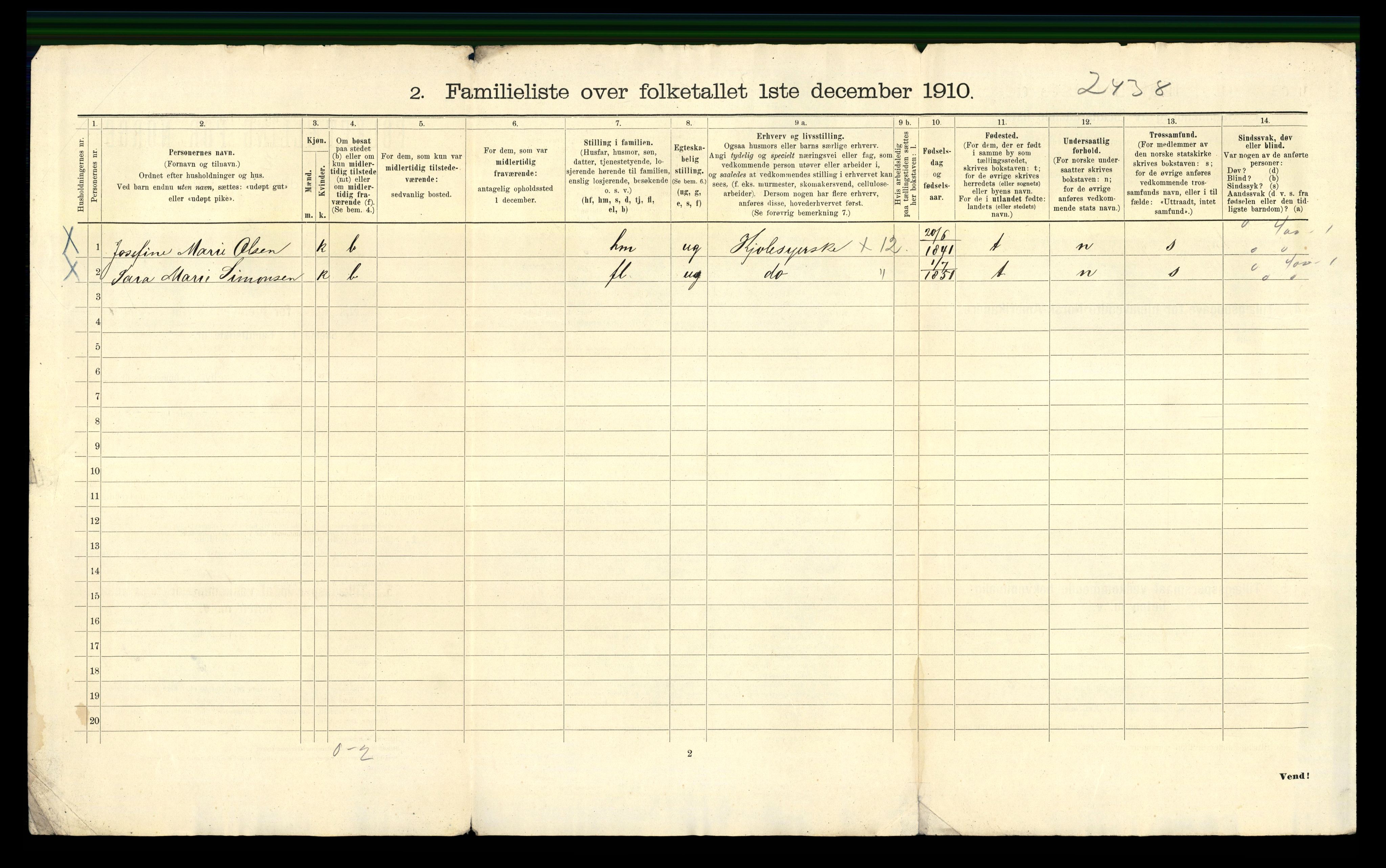 RA, 1910 census for Bergen, 1910, p. 28744