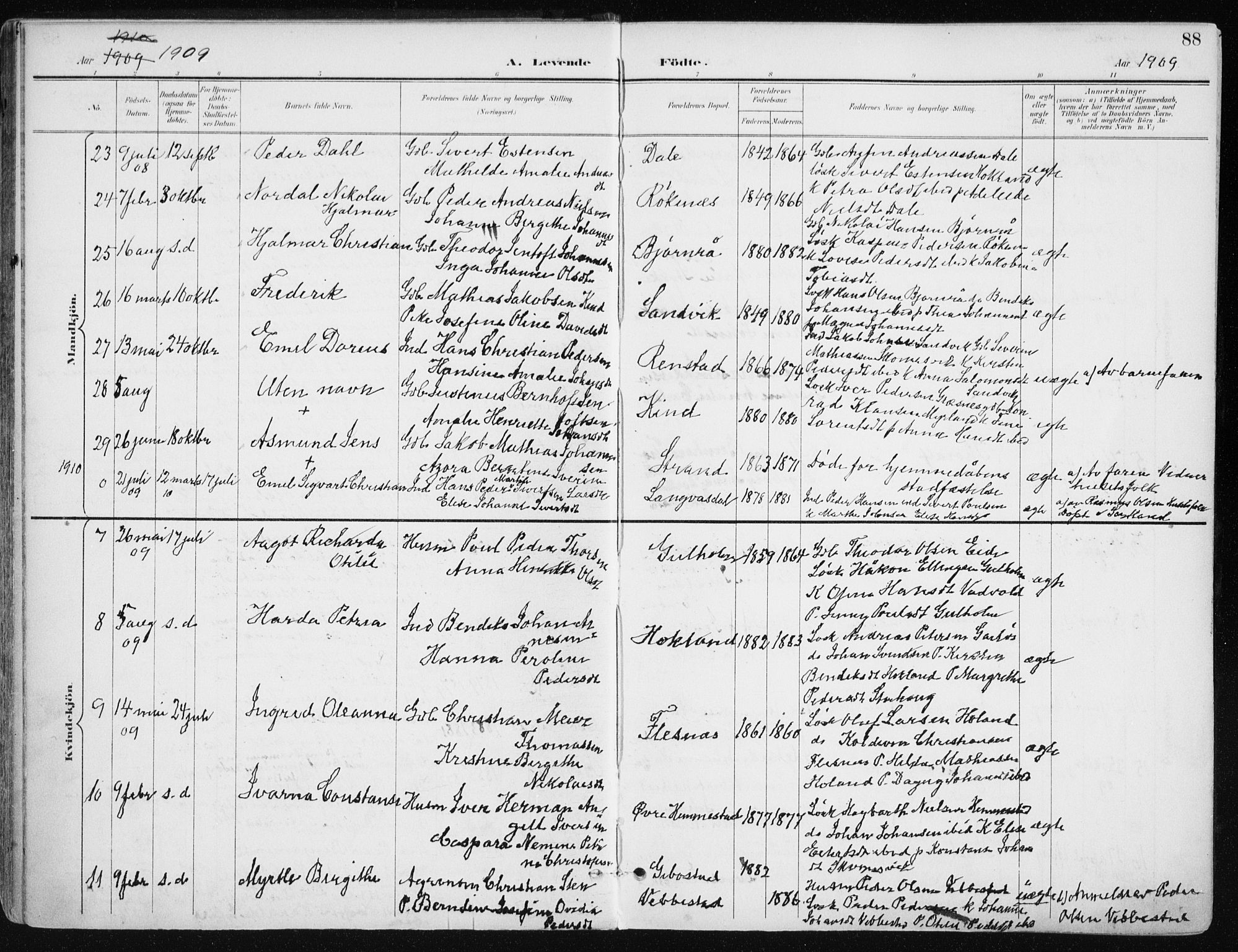 Kvæfjord sokneprestkontor, SATØ/S-1323/G/Ga/Gaa/L0006kirke: Parish register (official) no. 6, 1895-1914, p. 88