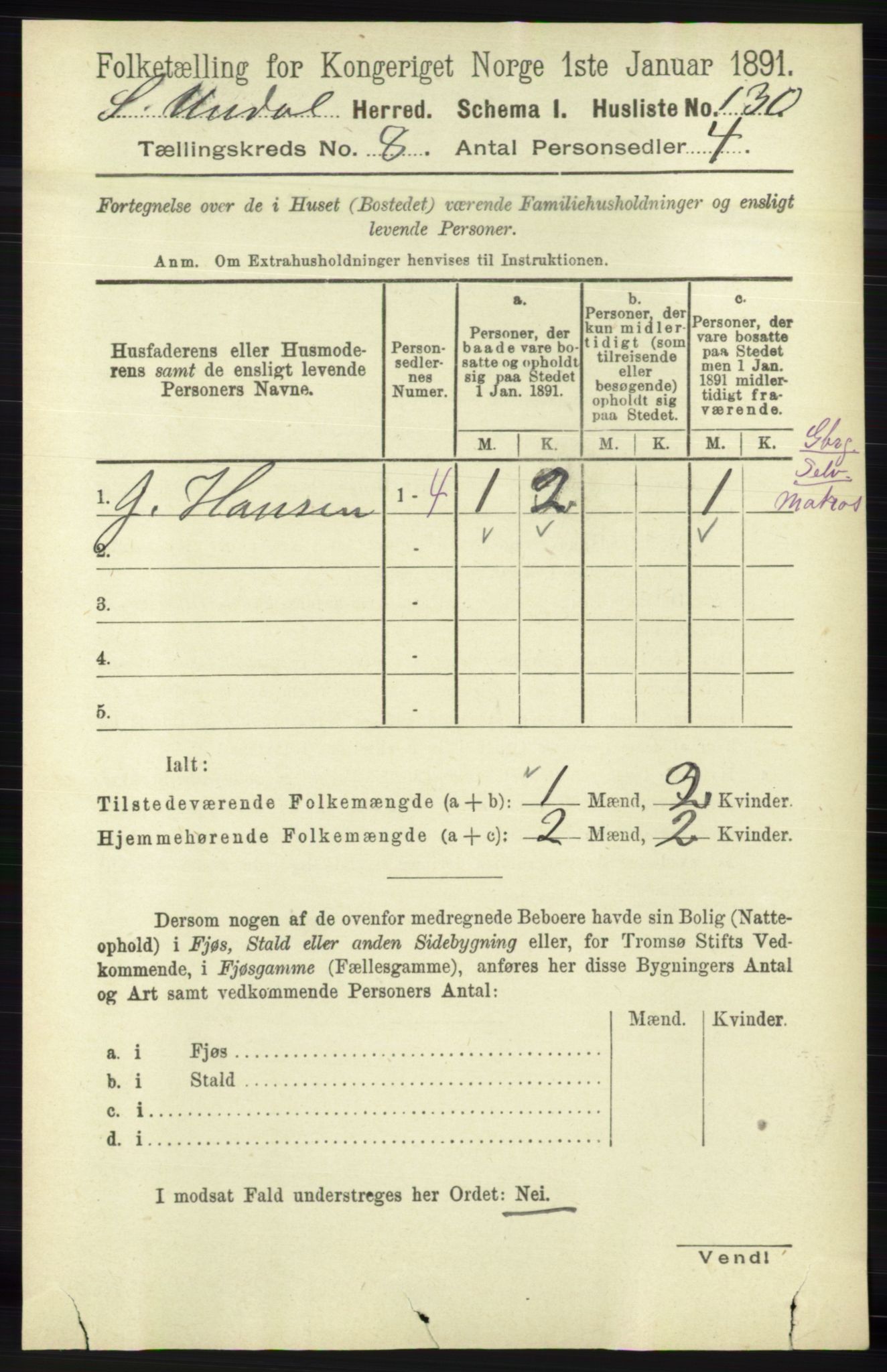 RA, 1891 census for 1029 Sør-Audnedal, 1891, p. 3107